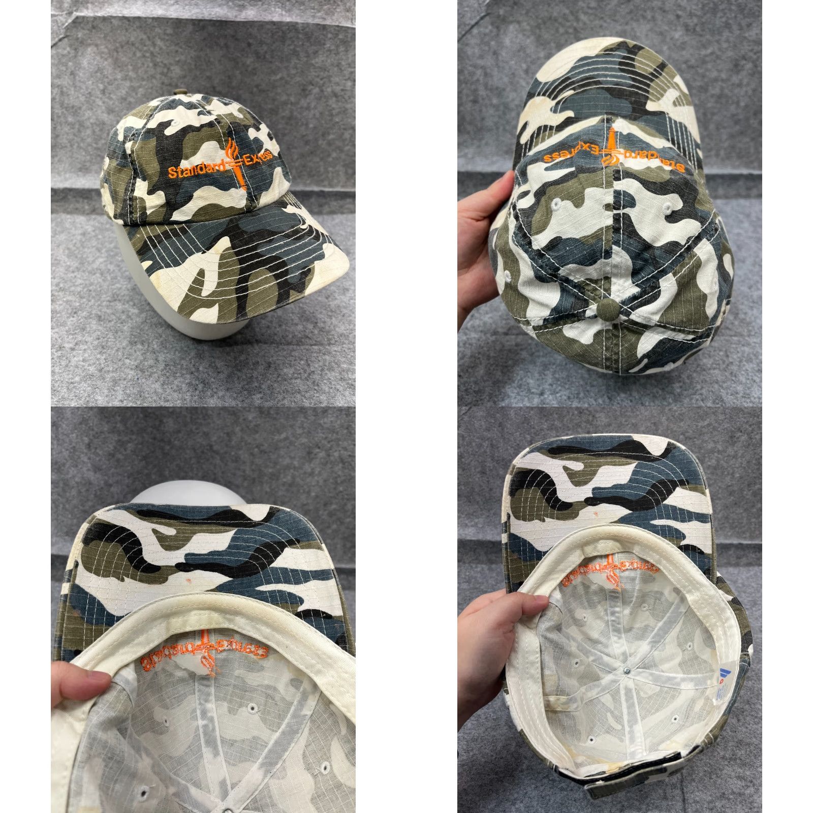 Express Standard Express Hat Cap Adjustable One Size Blue Camo 100% Cotton Baseball Cap Mens Str aight Size ONE SIZE - 8 Thumbnail