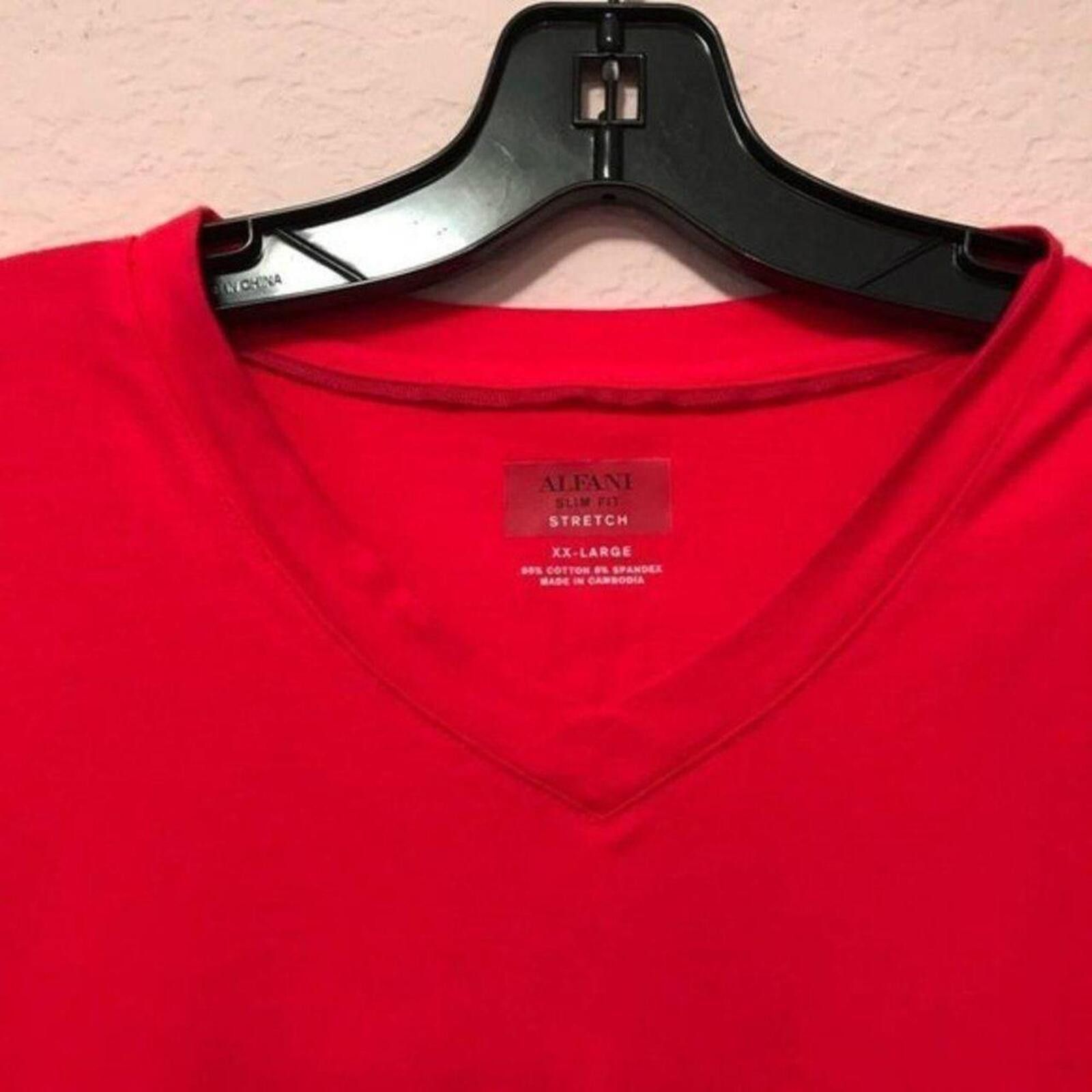 Hanes Hanes Red V-Neck T-Shirt Size Large Size US L / EU 52-54 / 3 - 4 Thumbnail