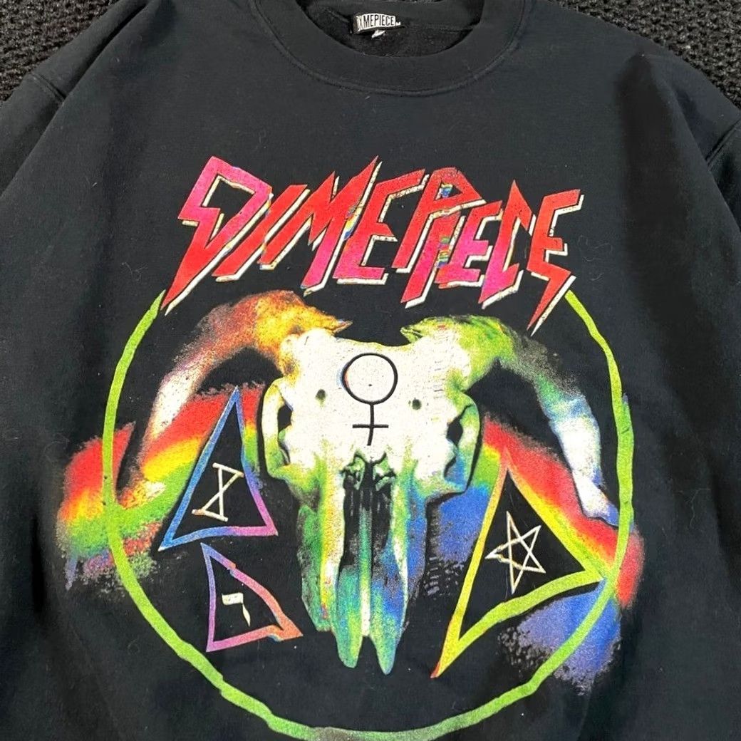 Vintage Dimepiece Skull Graphic Sweatshirt Black M Mens Streetwear Size US M / EU 48-50 / 2 - 2 Thumbnail