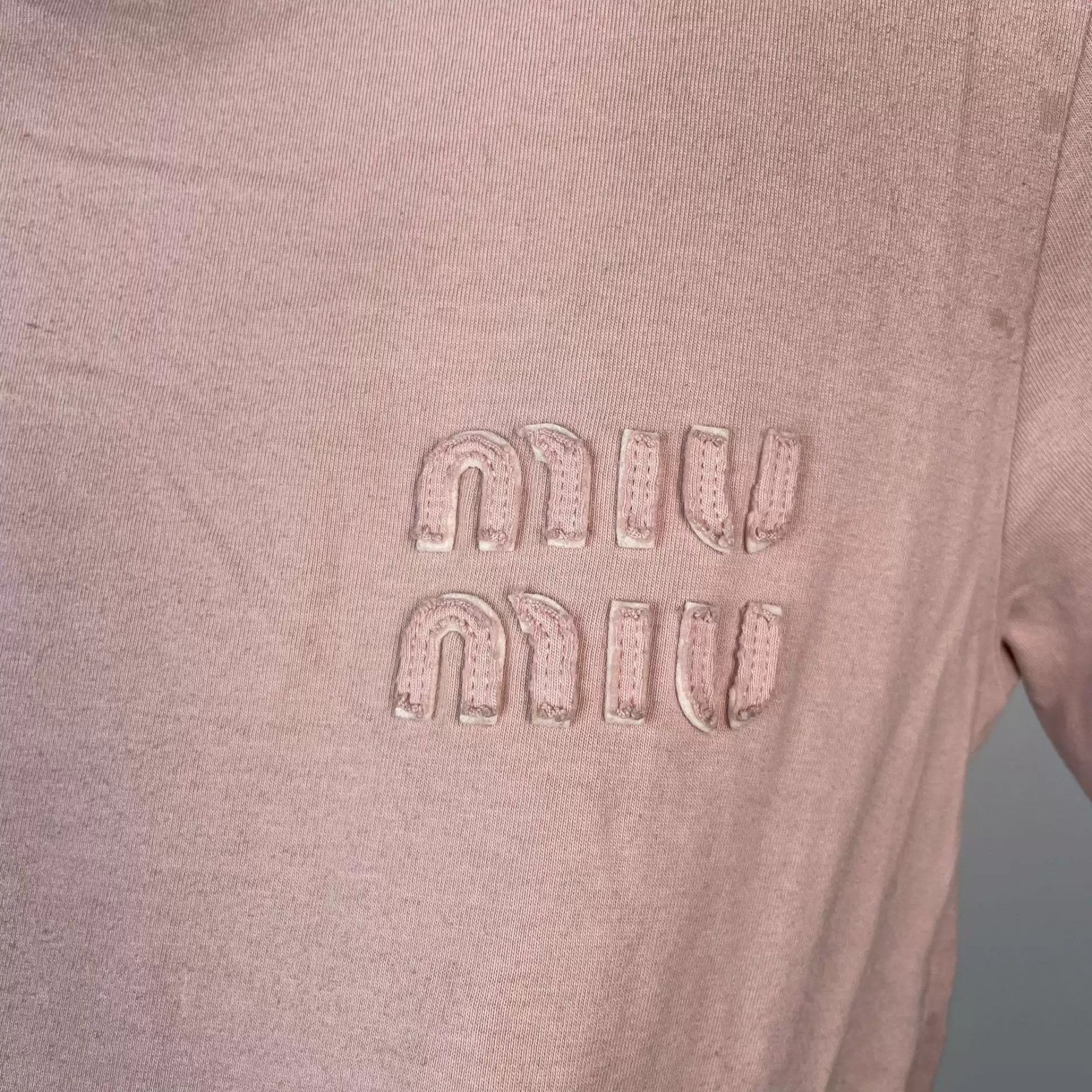 Miu Miu Miu Miu 95 New linen-cotton distressed short pink S Size S / US 4 / IT 40 - 8 Thumbnail