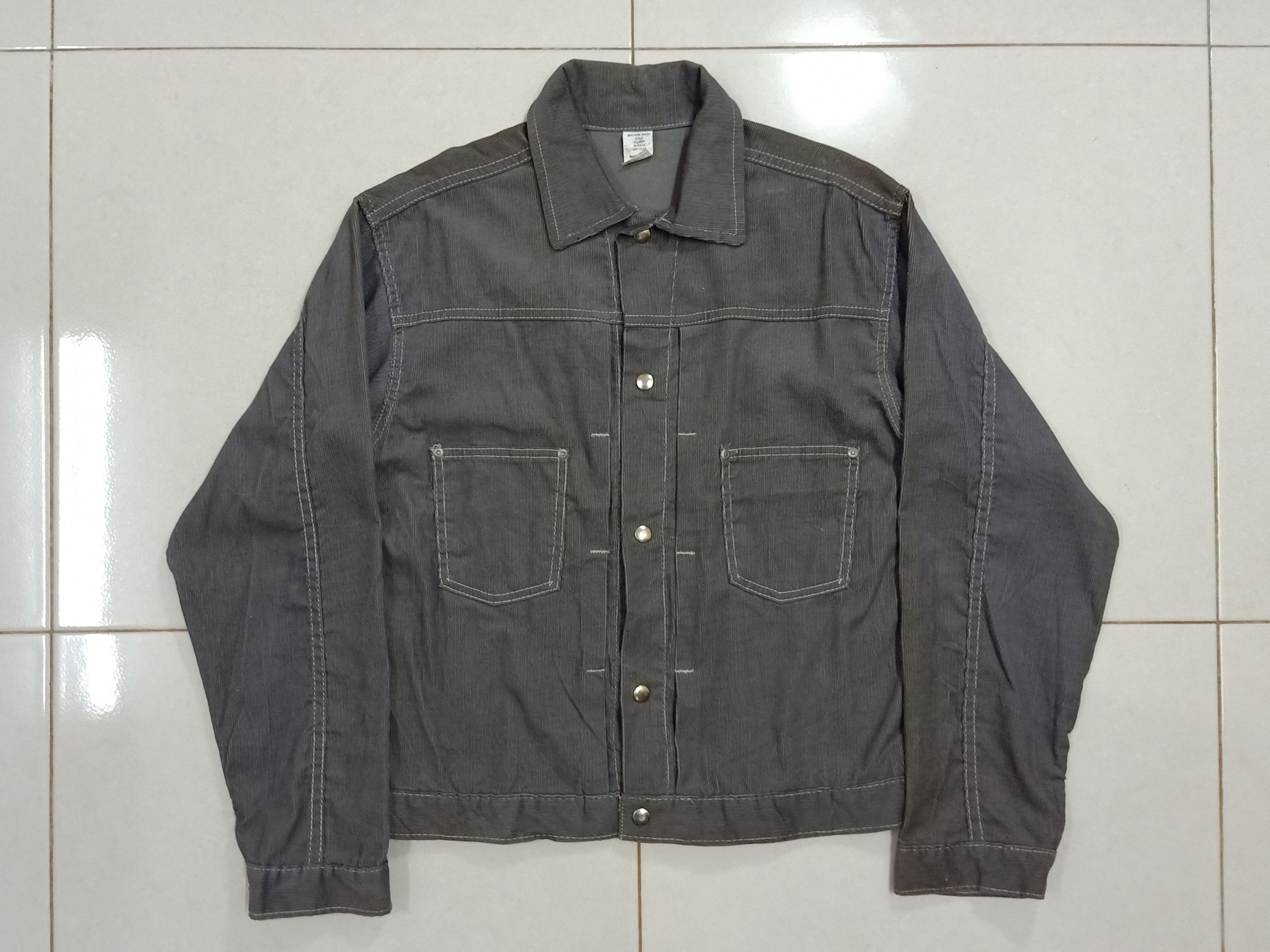 Other MADE IN USA 90's Tailor Made Gray Denim Trucker Jacket Size US L / EU 52-54 / 3 - 3 Thumbnail