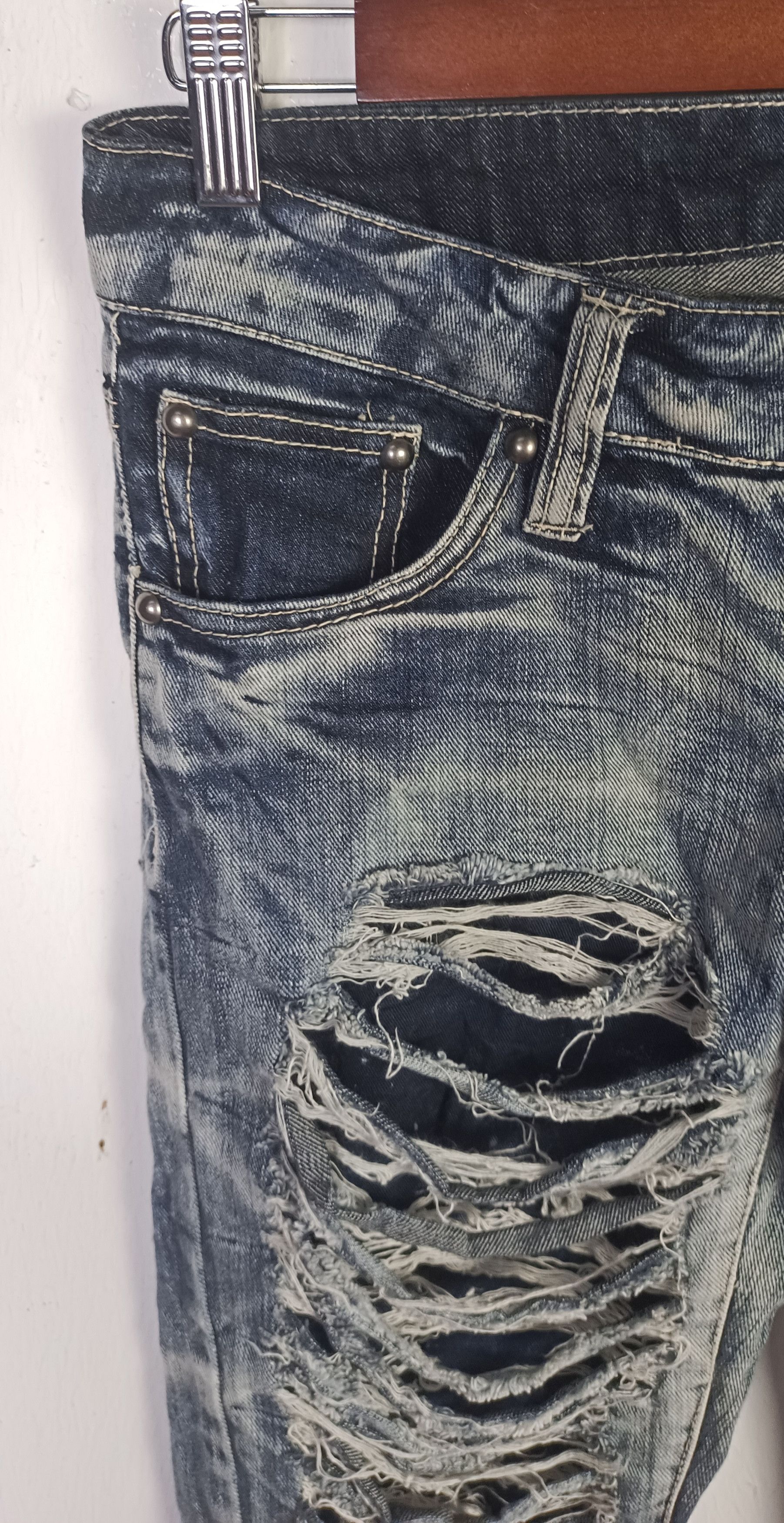 If Six Was Nine Grazie Distressed Denim Cutting Slim Fit Size US 30 / EU 46 - 9 Thumbnail