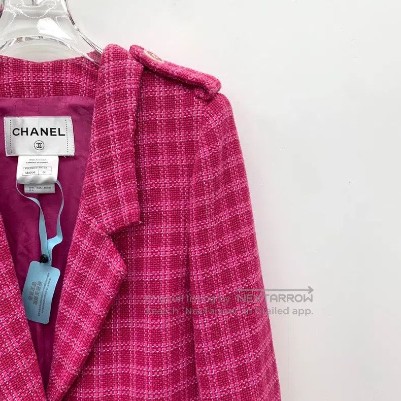 Chanel Chanel Seoul Series Rose Pink Plaid Cotton Lapel Single-br Size XS / US 0-2 / IT 36-38 - 3 Thumbnail