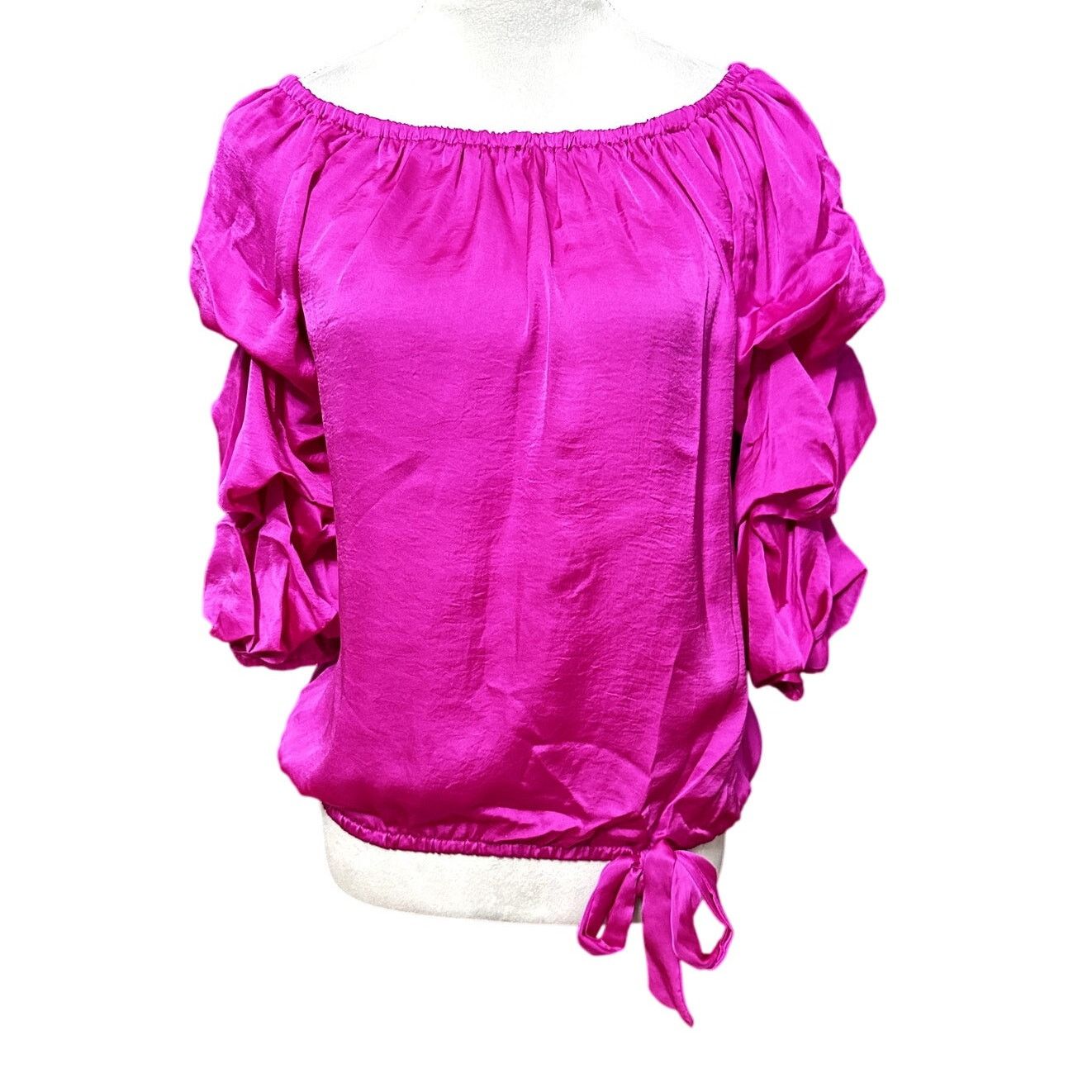 Vince Camuto Vince Camuto Women's Hot Pink Off Shoulder Blouse S NWT Size S / US 4 / IT 40 - 2 Thumbnail