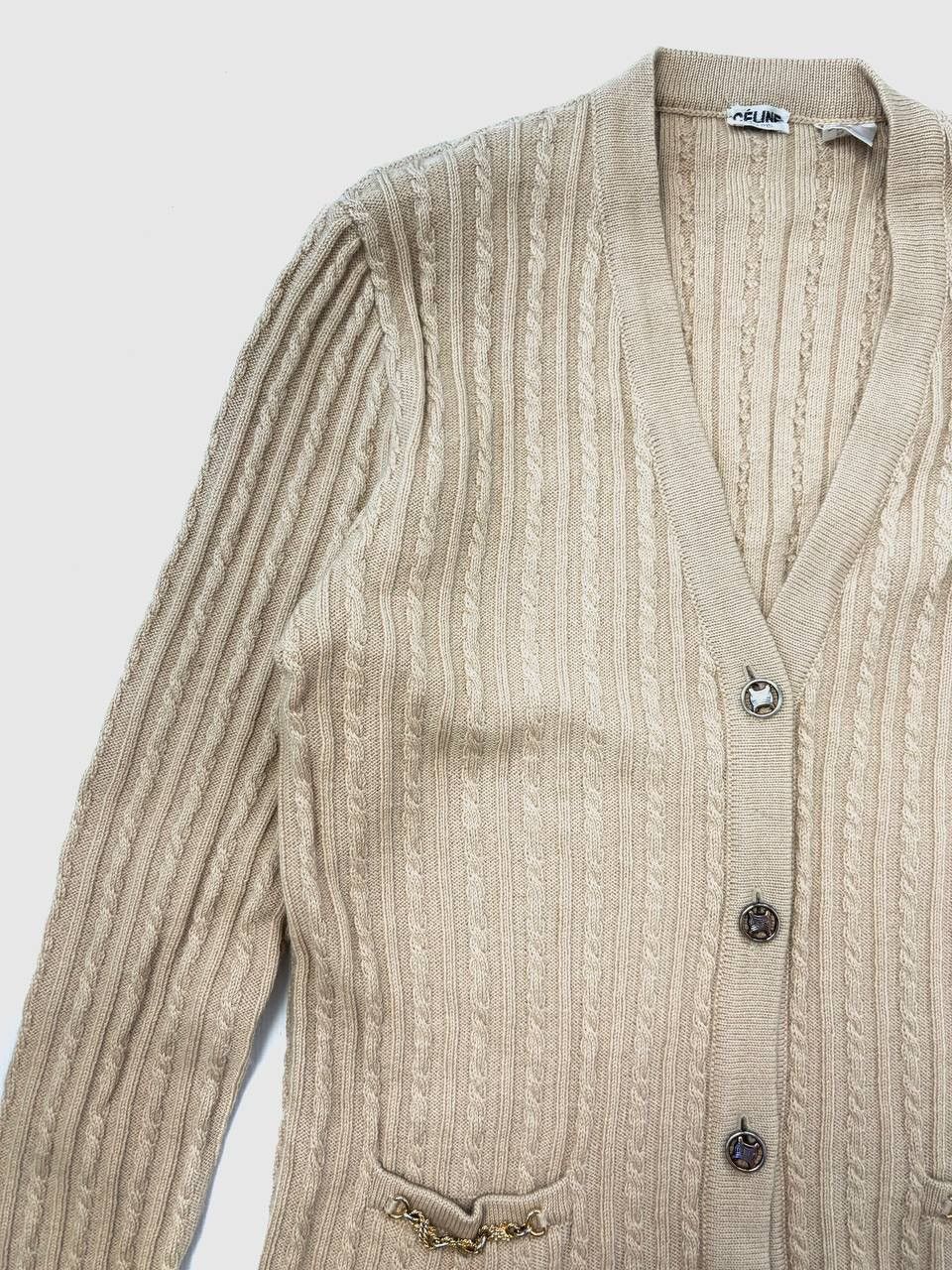 Celine Celine Cable Knit Chain Cardigan Size M / US 6-8 / IT 42-44 - 2 Thumbnail