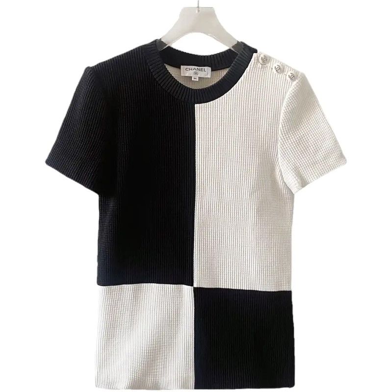 Chanel Chanel White Cotton Women's T-Shirt 0089 Size S / US 4 / IT 40 - 1 Thumbnail