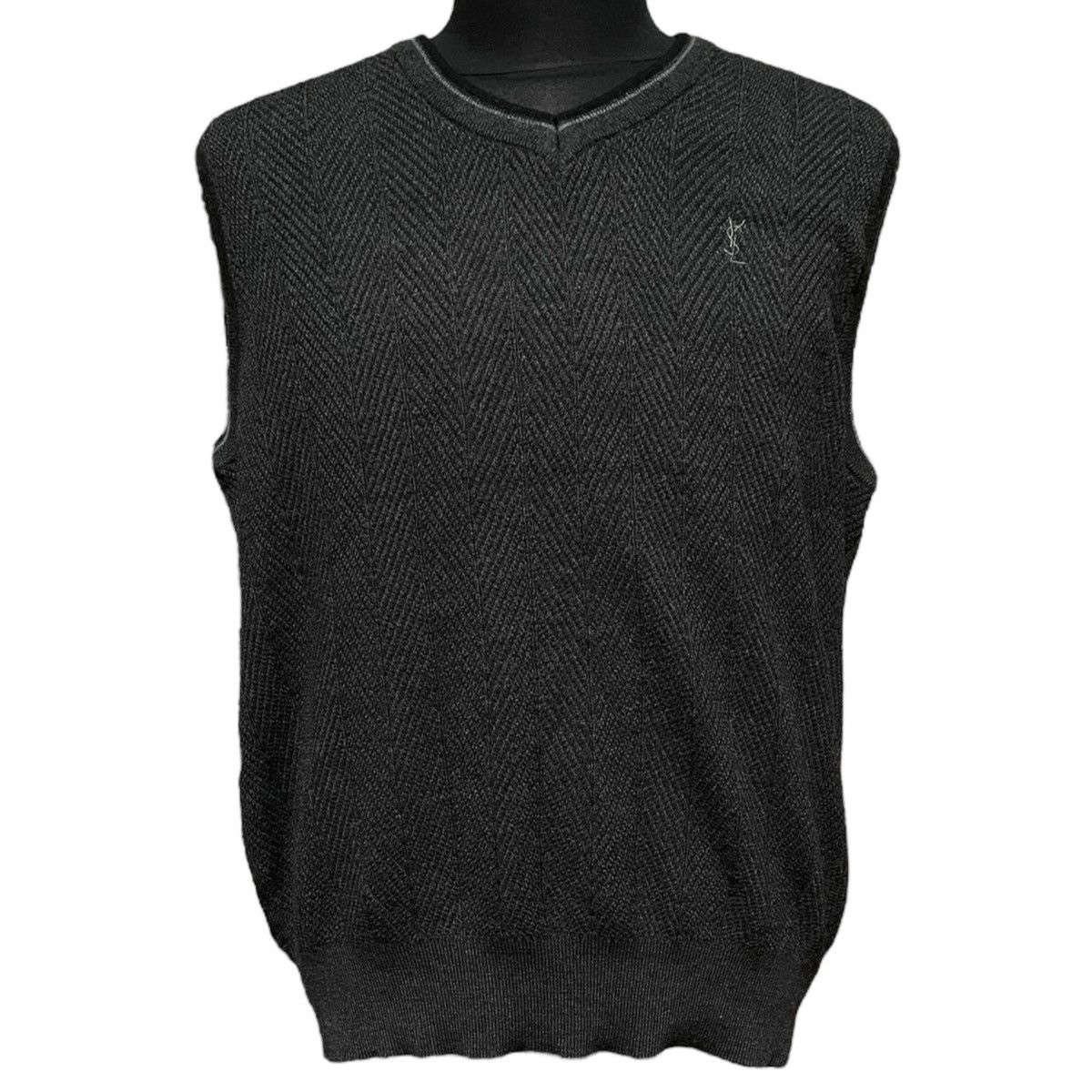 Designer × Yves Saint Laurent Vintage Yves Saint Laurent Knit Vests Size 40R - 1 Thumbnail