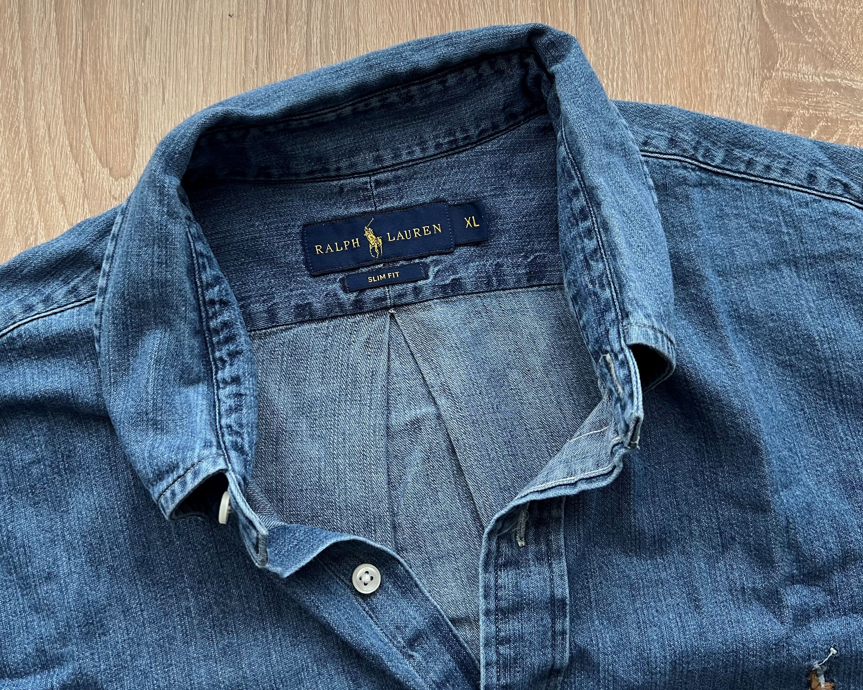 Polo Ralph Lauren RALPH LAUREN PONY DENIM SHIRT SLIM FIT XL Size US XL / EU 56 / 4 - 4 Thumbnail