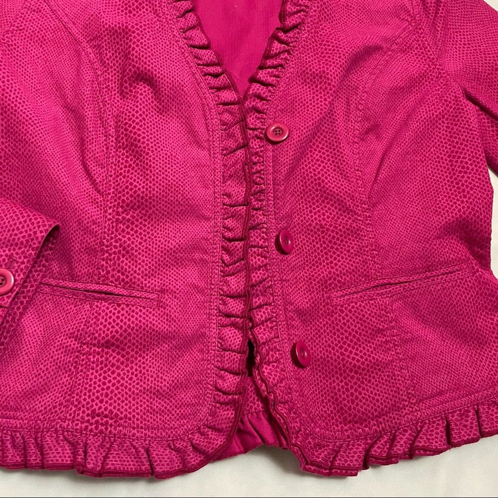 Chicos Chico’s Cord Bouquet Bianca Fuchsia Jacket Size 1 US M Size M / US 6-8 / IT 42-44 - 8 Thumbnail