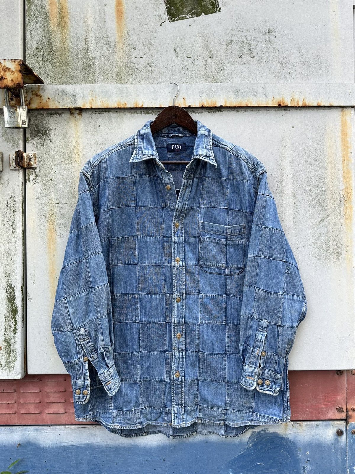 Vintage 👹Vintage Cany Jeans Patchwork Button Down Jacket Size US L / EU 52-54 / 3 - 6 Thumbnail