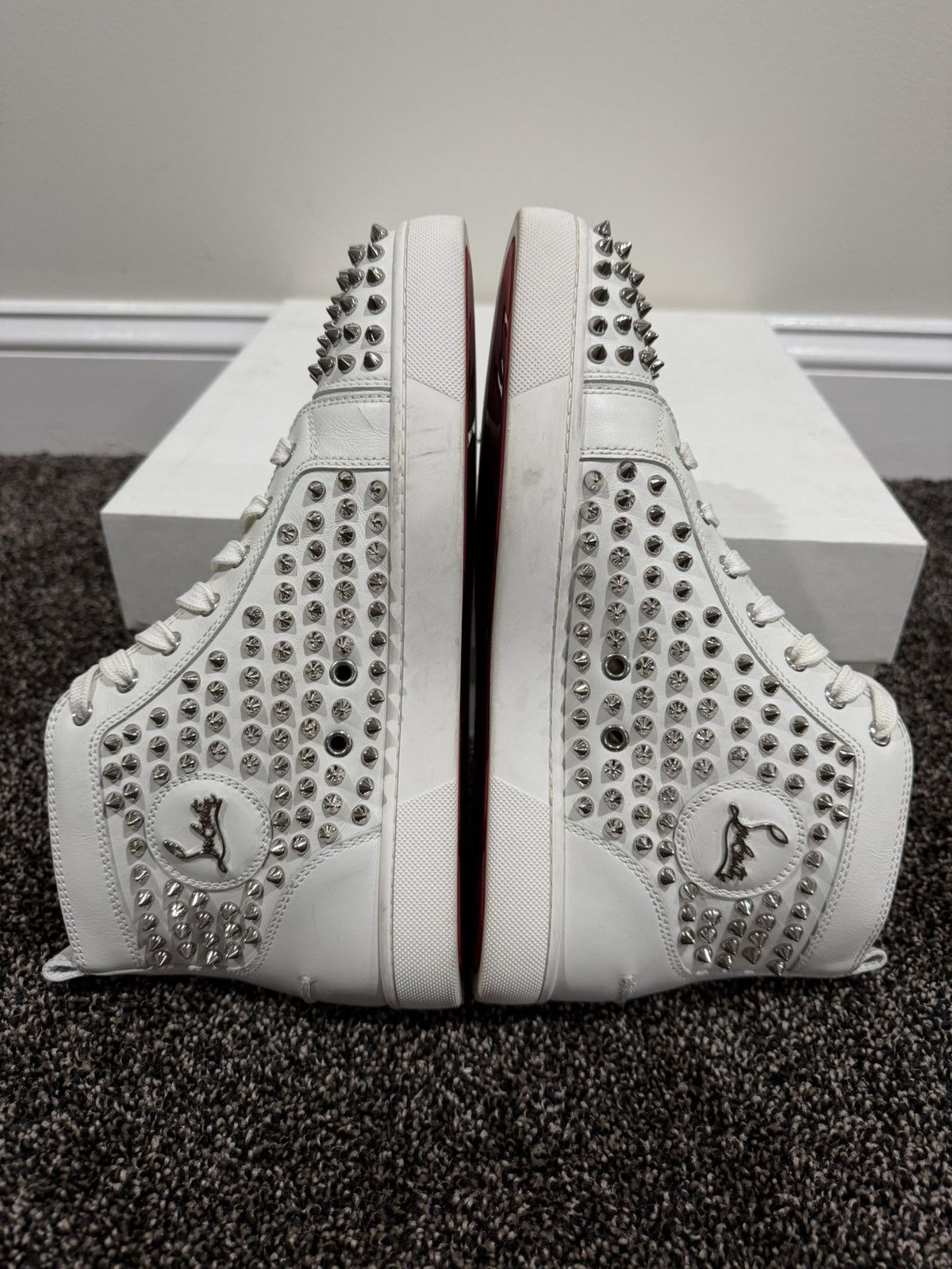 Christian Louboutin Christian Louboutin White High Stud Spike Accents Sneakers Size US 8.5 / EU 41-42 - 7 Thumbnail