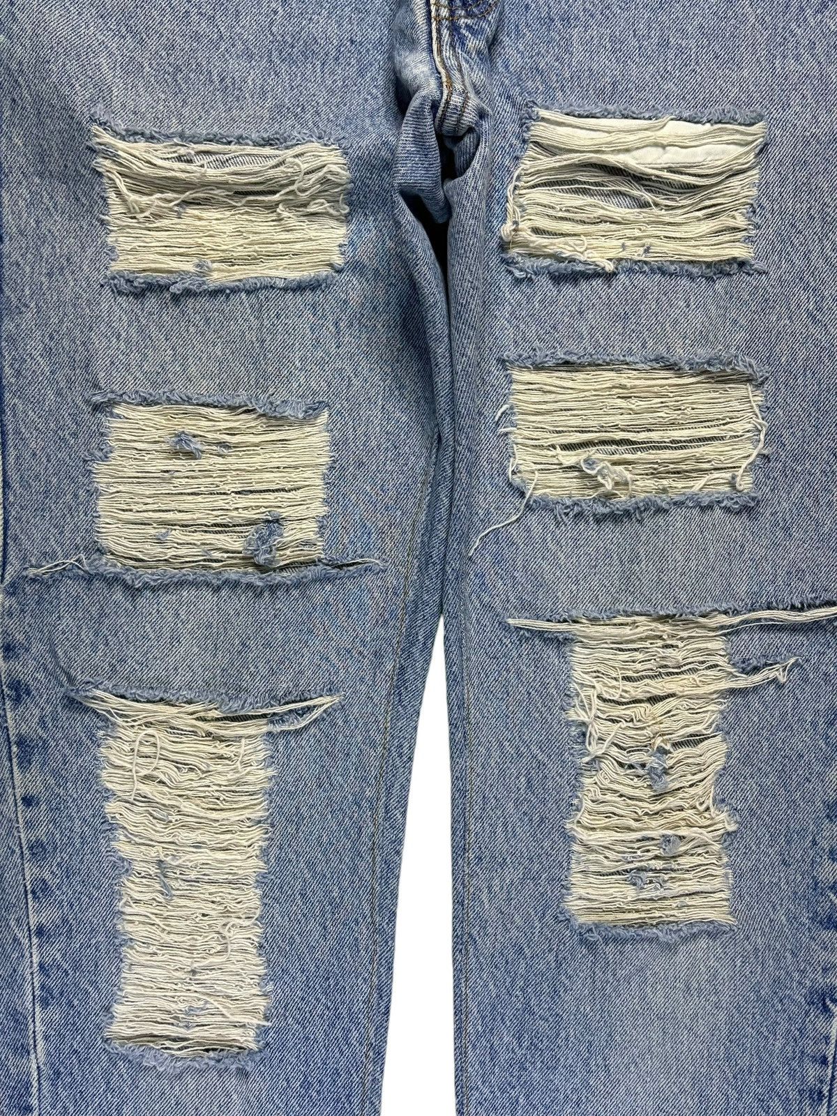 Levi's Vintage 90s Levis 550 Orange Tab Blue Wash Distressed Jeans Size US 30 / EU 46 - 4 Thumbnail