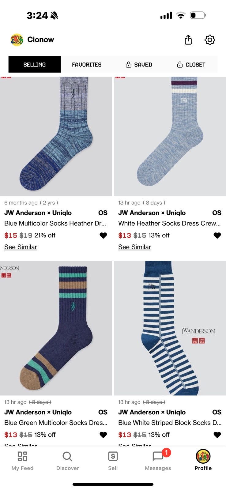 JW Anderson × Uniqlo Set of 23 JW Anderson x Uniqlo Socks Size ONE SIZE - 5 Thumbnail