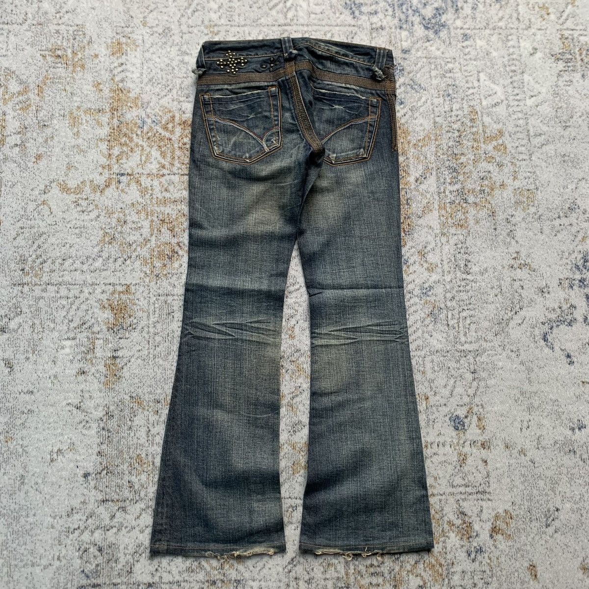 Japanese Brand Rare Japanese Brand Back Number Studded Flared Pants Size 28" / US 6 / IT 42 - 5 Thumbnail