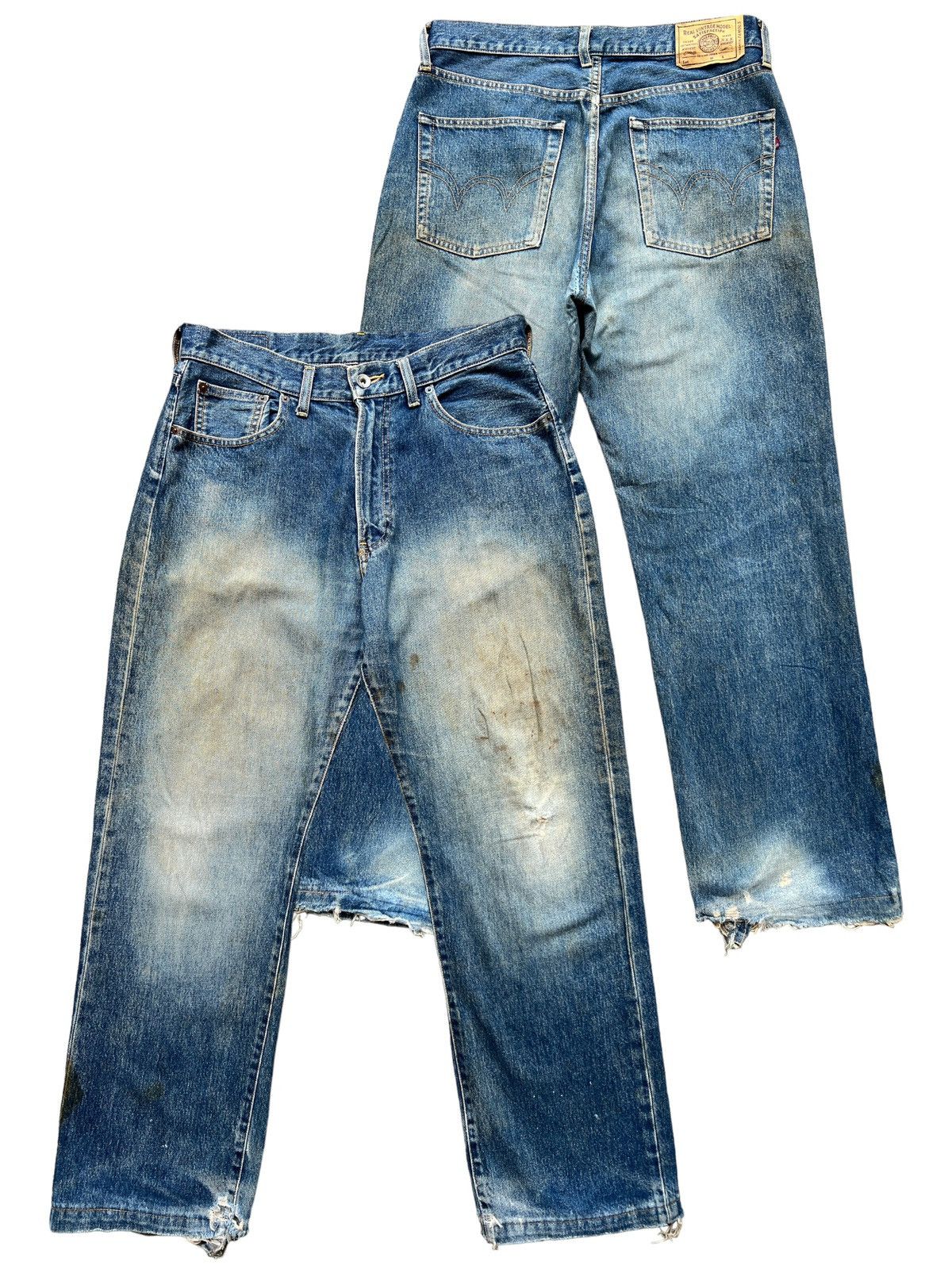 Uniqlo Vintage 90s Uniqlo Distressed Wide Mudwash Jeans 32x29 Size US 32 / EU 48 - 1 Thumbnail