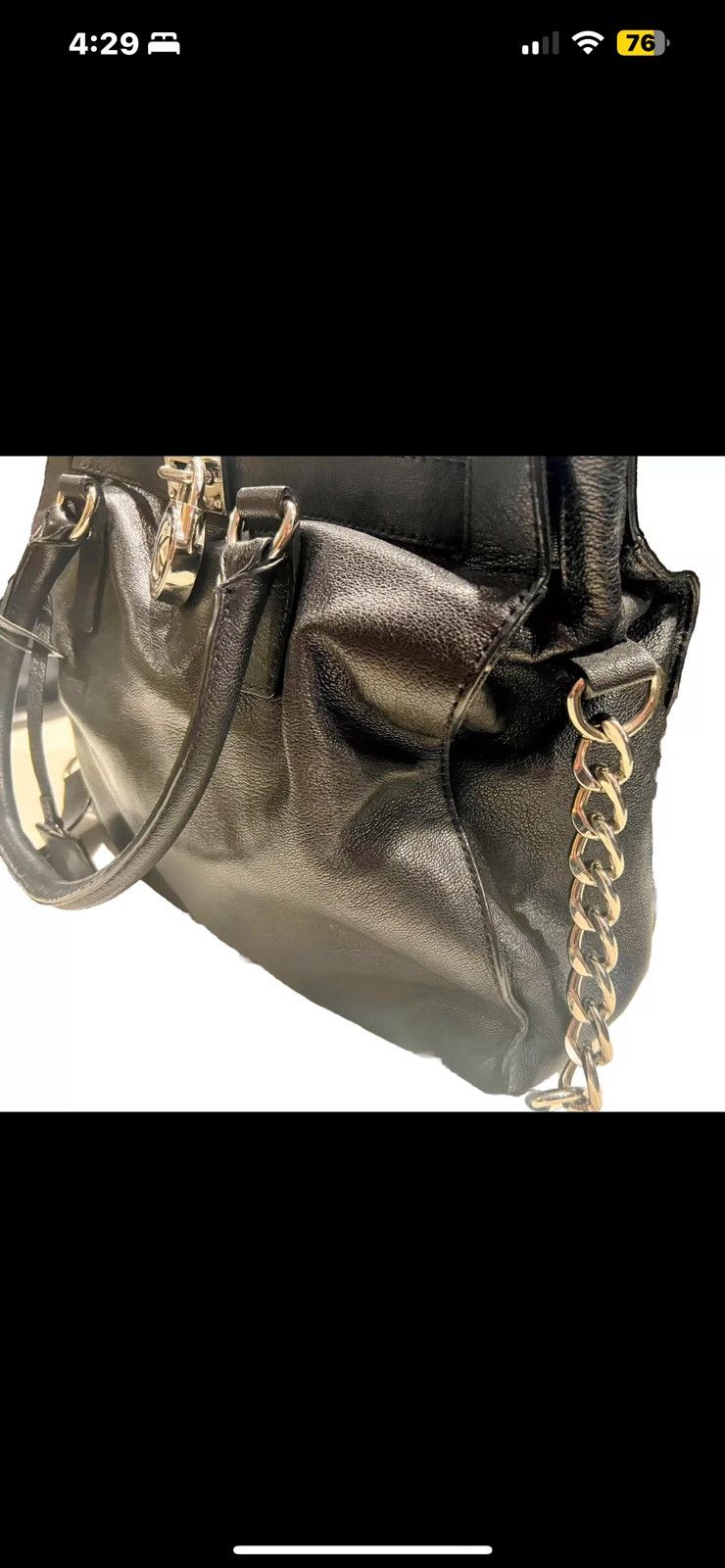 Michael Kors MICHAEL KORS LEATHER HANDBAG SILVER CHAIN/TRIM BEAUTIFUL! Size ONE SIZE - 4 Thumbnail