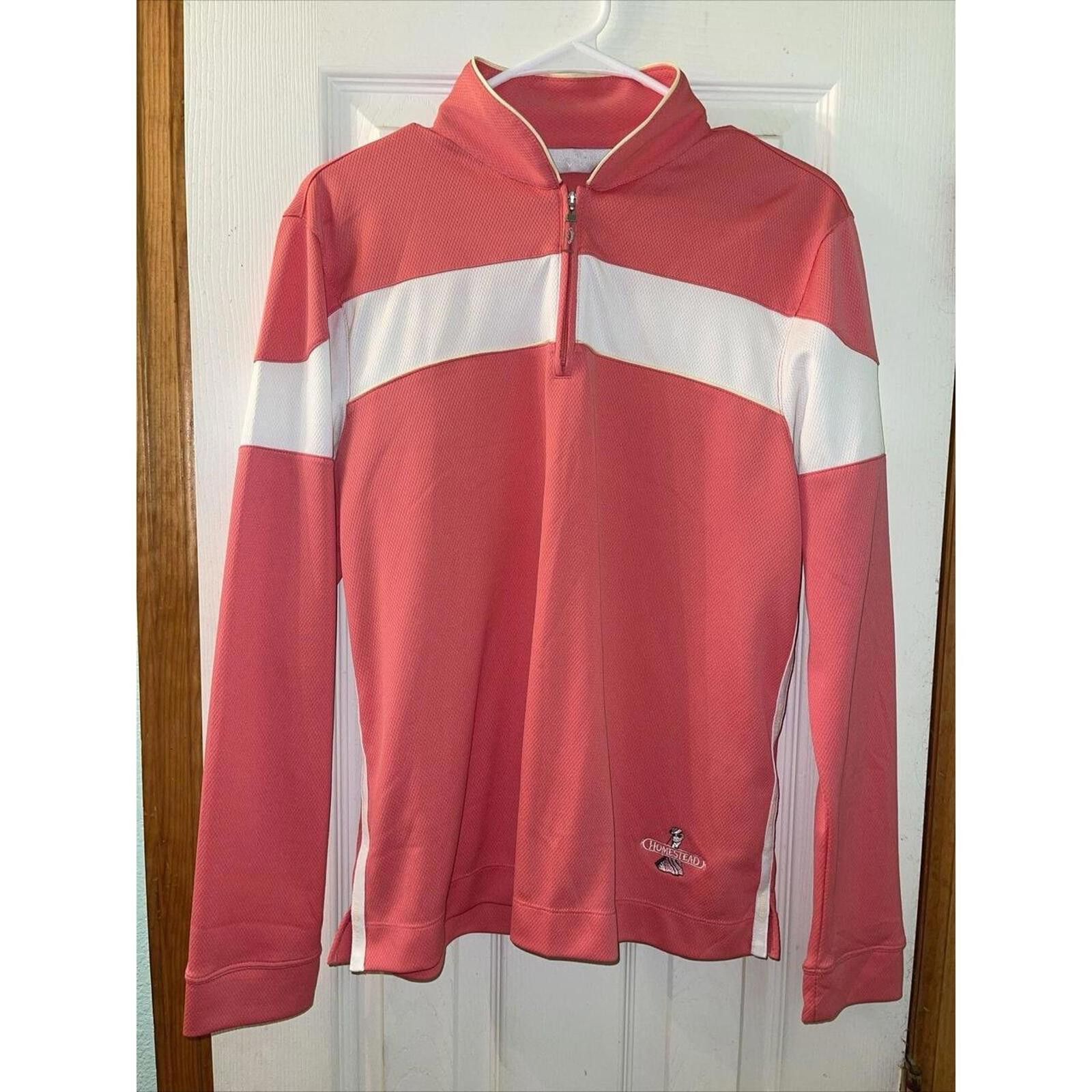 Callaway Callaway Golf Quarter Zip Pullover - Coral & White - Size L Size XL / US 12-14 / IT 48-50 - 1 Thumbnail