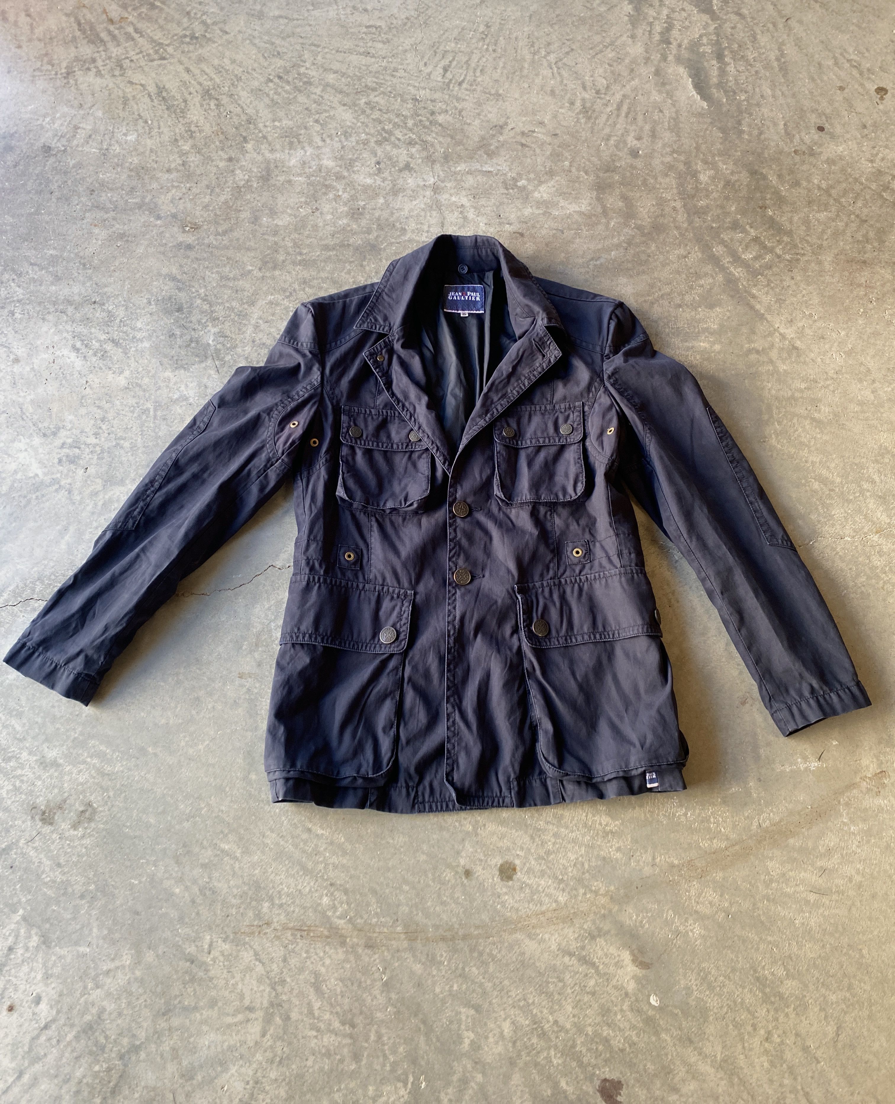 Jean Paul Gaultier Jean Paul Gaultier Navy Multi-Pocket Military Field Jacket Size US M / EU 48-50 / 2 - 8 Thumbnail