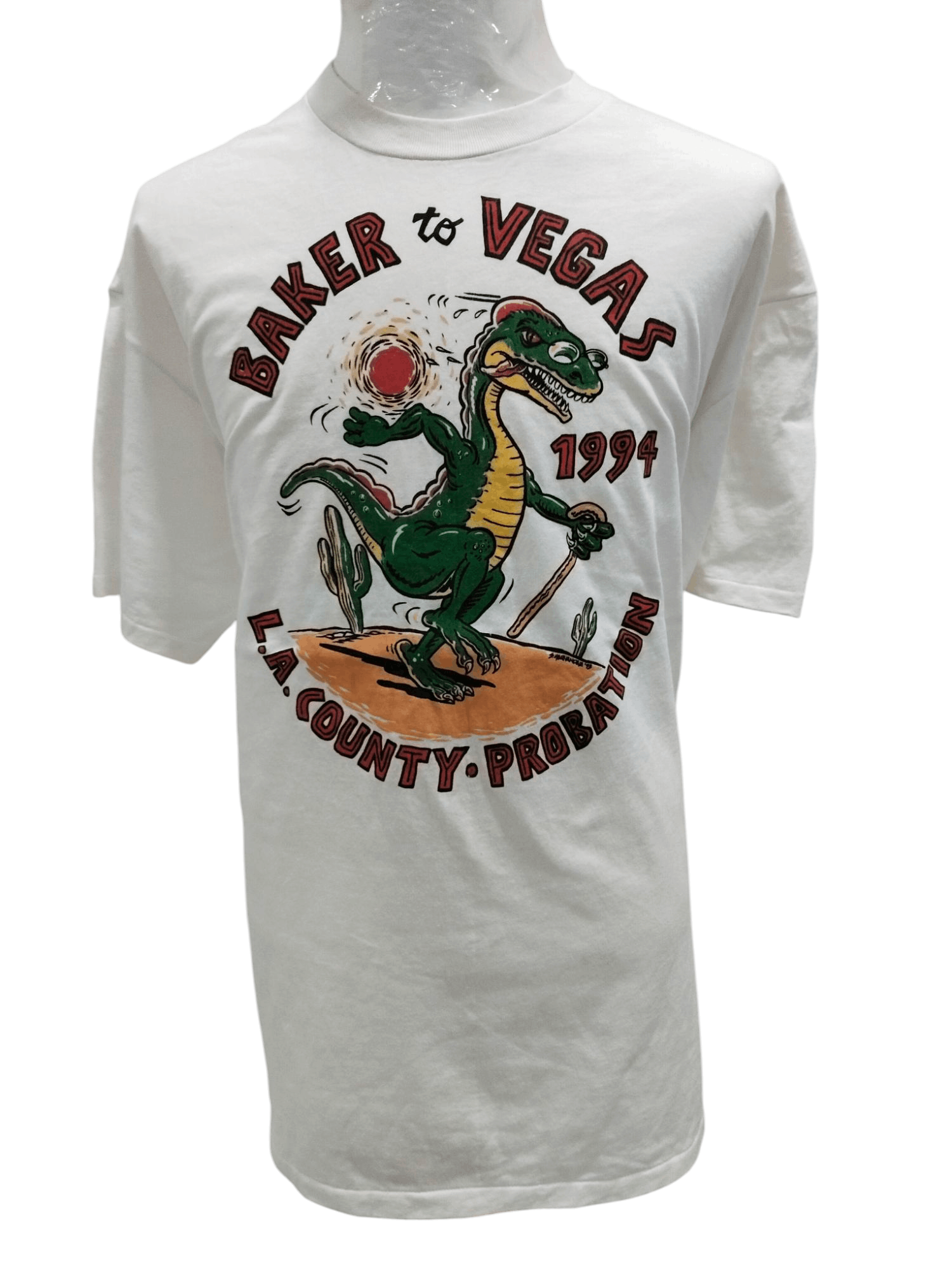 Vintage Vintage 90s bakers to Vegas Dinasour Art Parody Tshirt Size US XXL / EU 58 / 5 - 1 Thumbnail