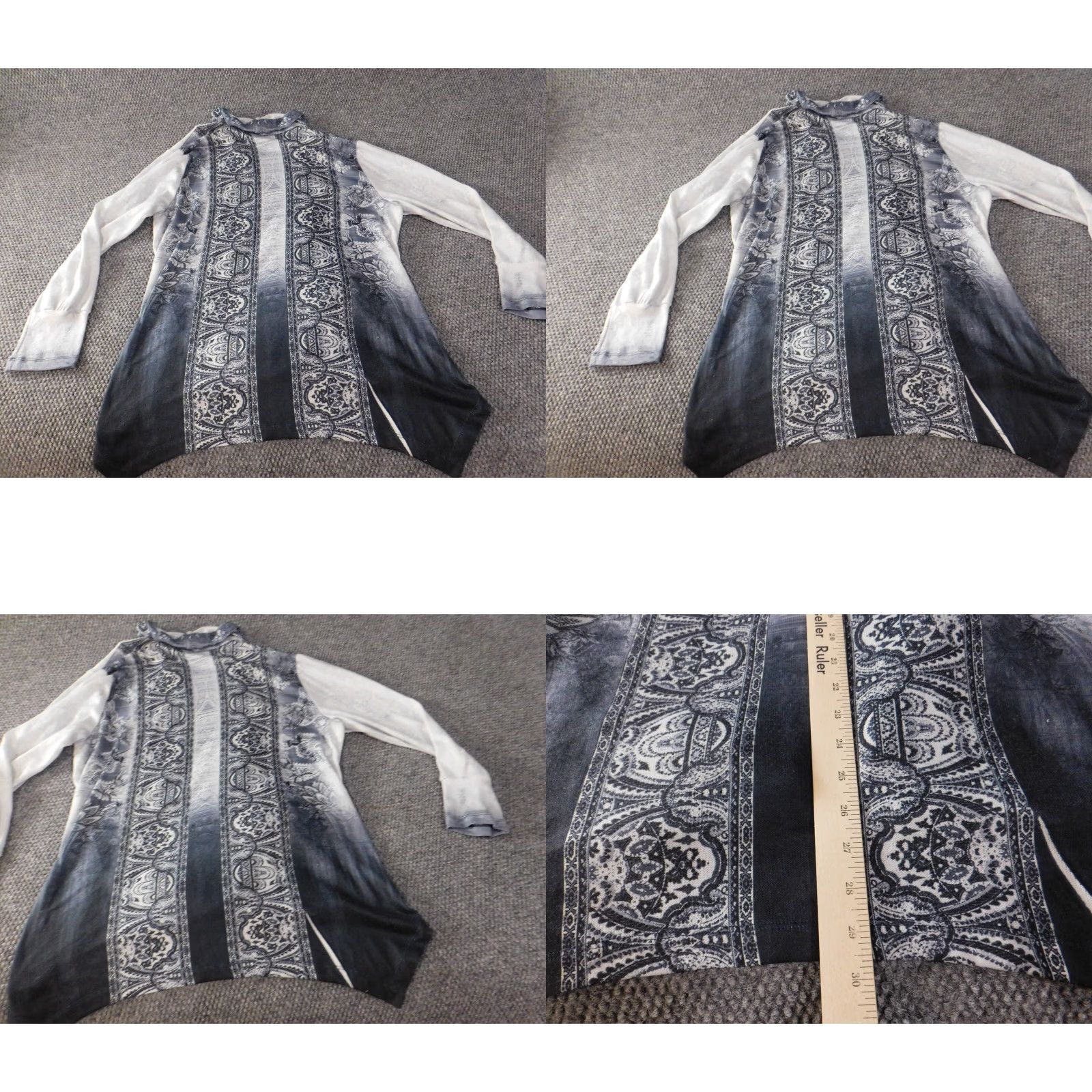 Vintage White Stag Cardigan Sweater Womens XL Blue Open Knit Raglan Sleeve Round Neck Pullover Stretch Geometric Pattern Modern Size XL / US 12-14 / IT 48-50 - 9 Thumbnail
