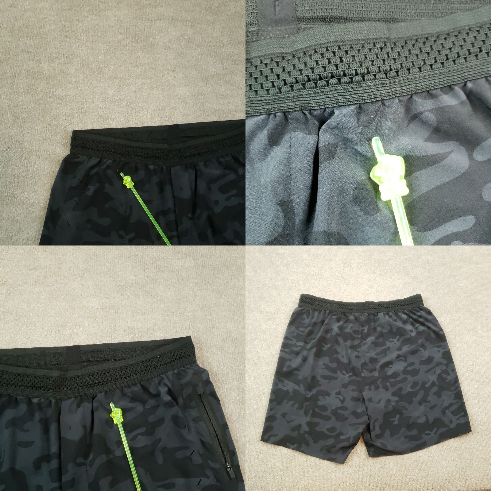 Ten Thousand Ten Thousand Mens Medium Black Camouflage Athletic Shorts 30x8 Elastic Waist Pockets Size US 30 / EU 46 - 8 Thumbnail