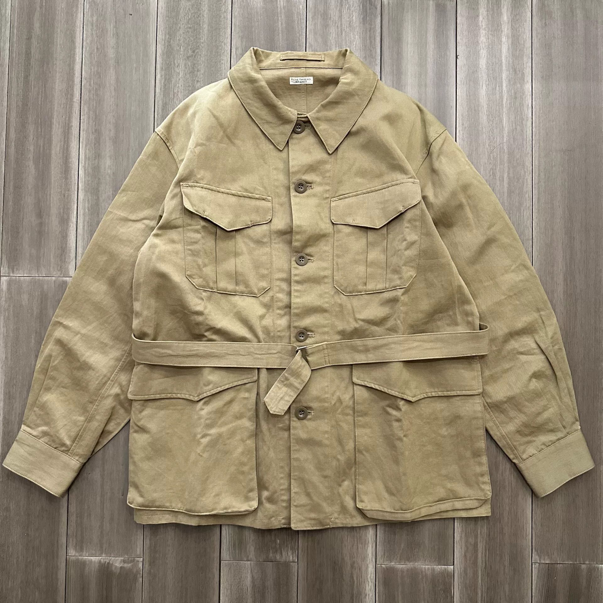 PHIGVEL MAKERS & Co. Casual Khaki Hunting Jacket by Phigvel Size US S / EU 44-46 / 1 - 1 Thumbnail