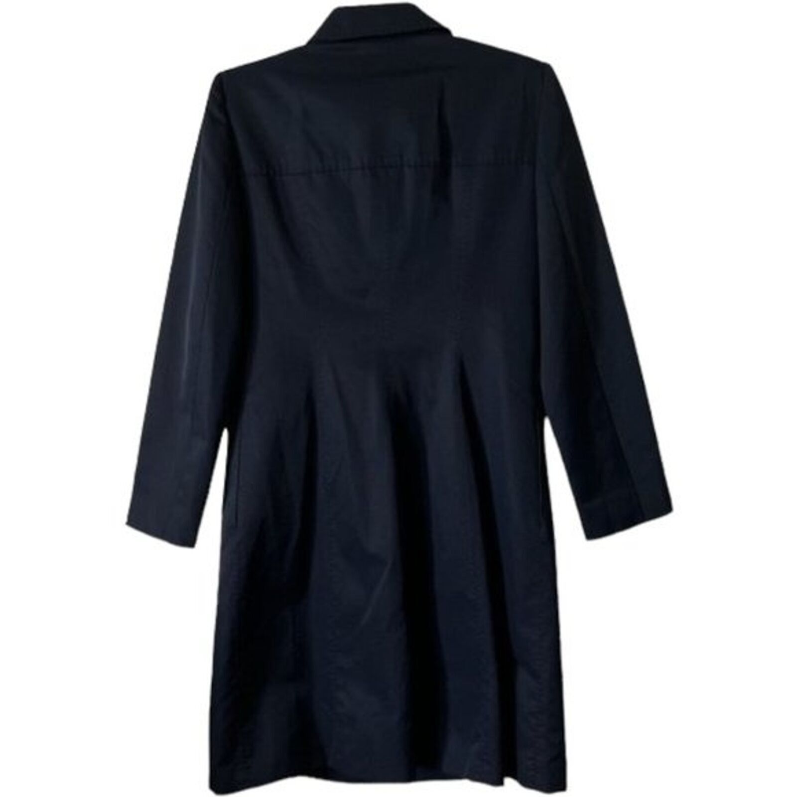 Valentino VALENTINO Navy Blue Satin Double Breasted Peacoat, M/IT44 Size M / US 6-8 / IT 42-44 - 2 Thumbnail