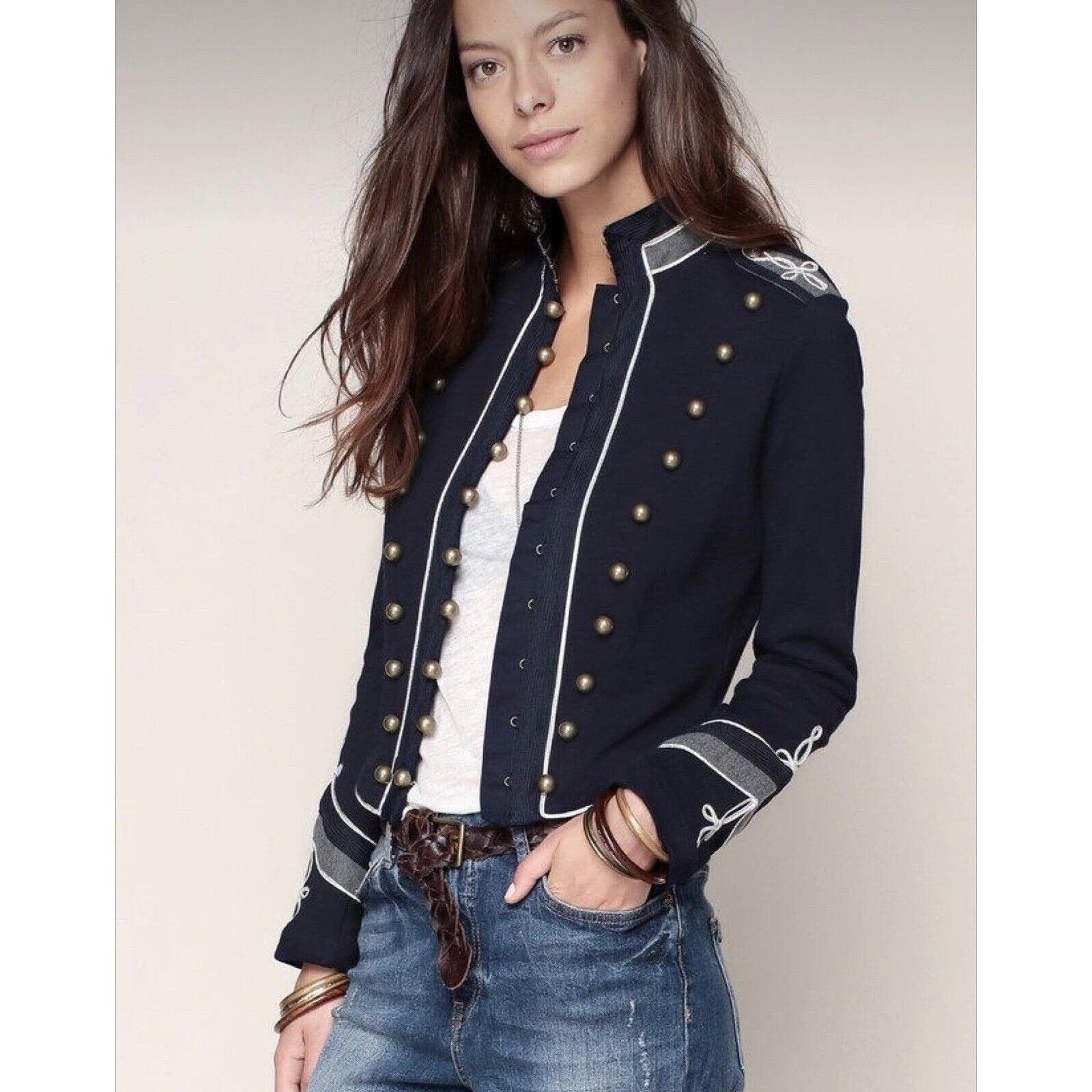 image of Denim And Supply Ralph Lauren Ralph Laurent Denim Supply Military Band Officer Jacket Xs in Black, 