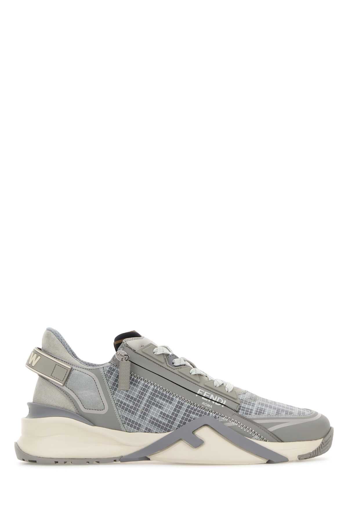 Fendi Grey Fabric Fendi Flow Sneakers Size US 9.5 / EU 42-43 - 1 Thumbnail