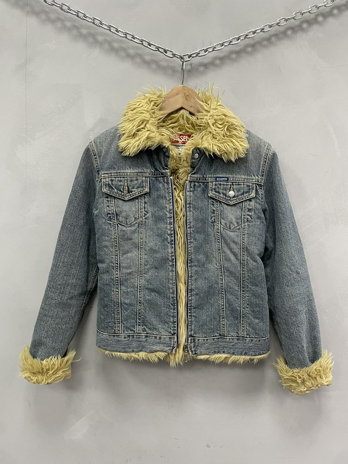 Diesel Diesel Faux Fur Denim Jacket Y2K hysteric glamour Style Size S / US 4 / IT 40 - 1 Thumbnail