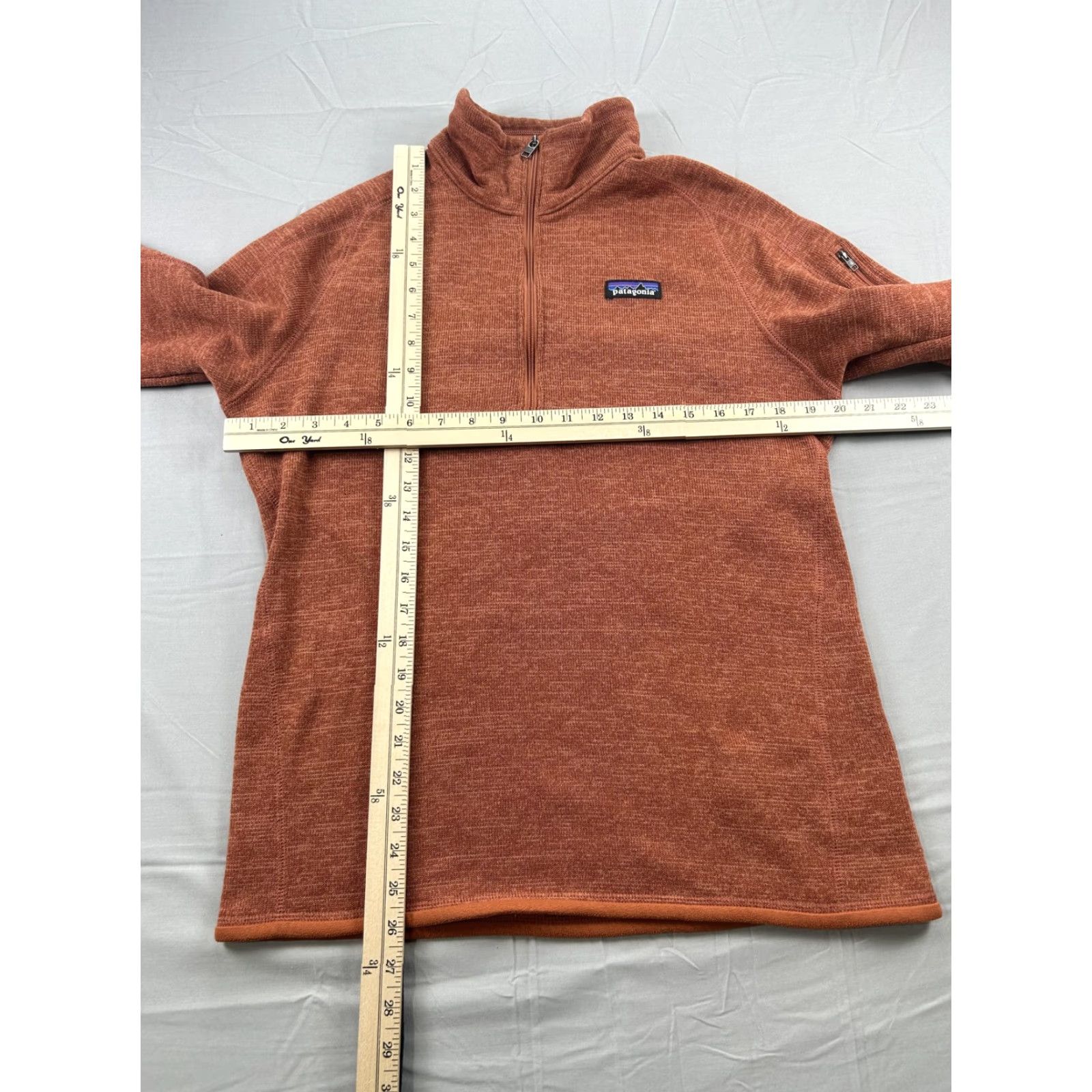 Patagonia Patagonia Better Sweater Women's Large Orange 1/4 Zip Pullover Hiking Casual Midweight Fleece Knit Mock Neck Raglan Sleeve Logo Size L / US 10 / IT 46 - 4 Thumbnail