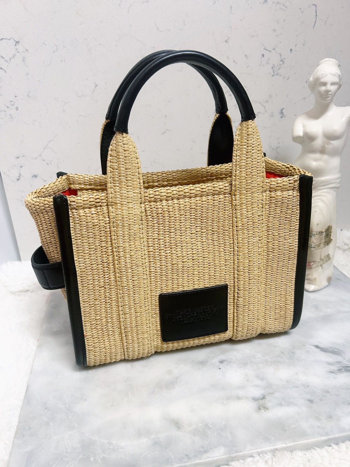 Marc Jacobs Authentic Marc Jacobs The Tote Bag Natural Woven Tote Bag Size ONE SIZE - 10 Thumbnail