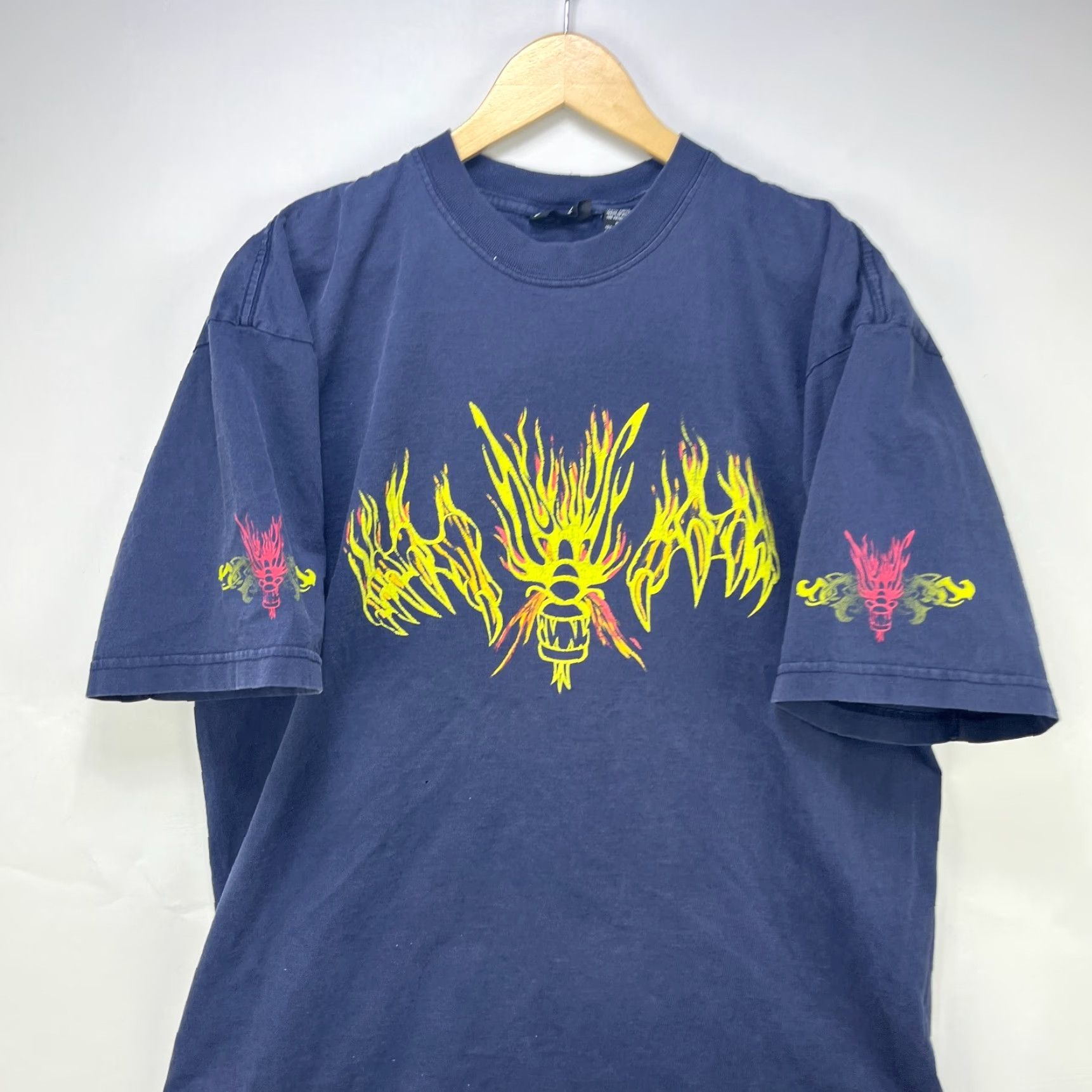 Vintage VINTAGE No Boundaries Dragon Flames Shirt L Mens Blue 90s Skater T-Shirt Size US L / EU 52-54 / 3 - 2 Thumbnail