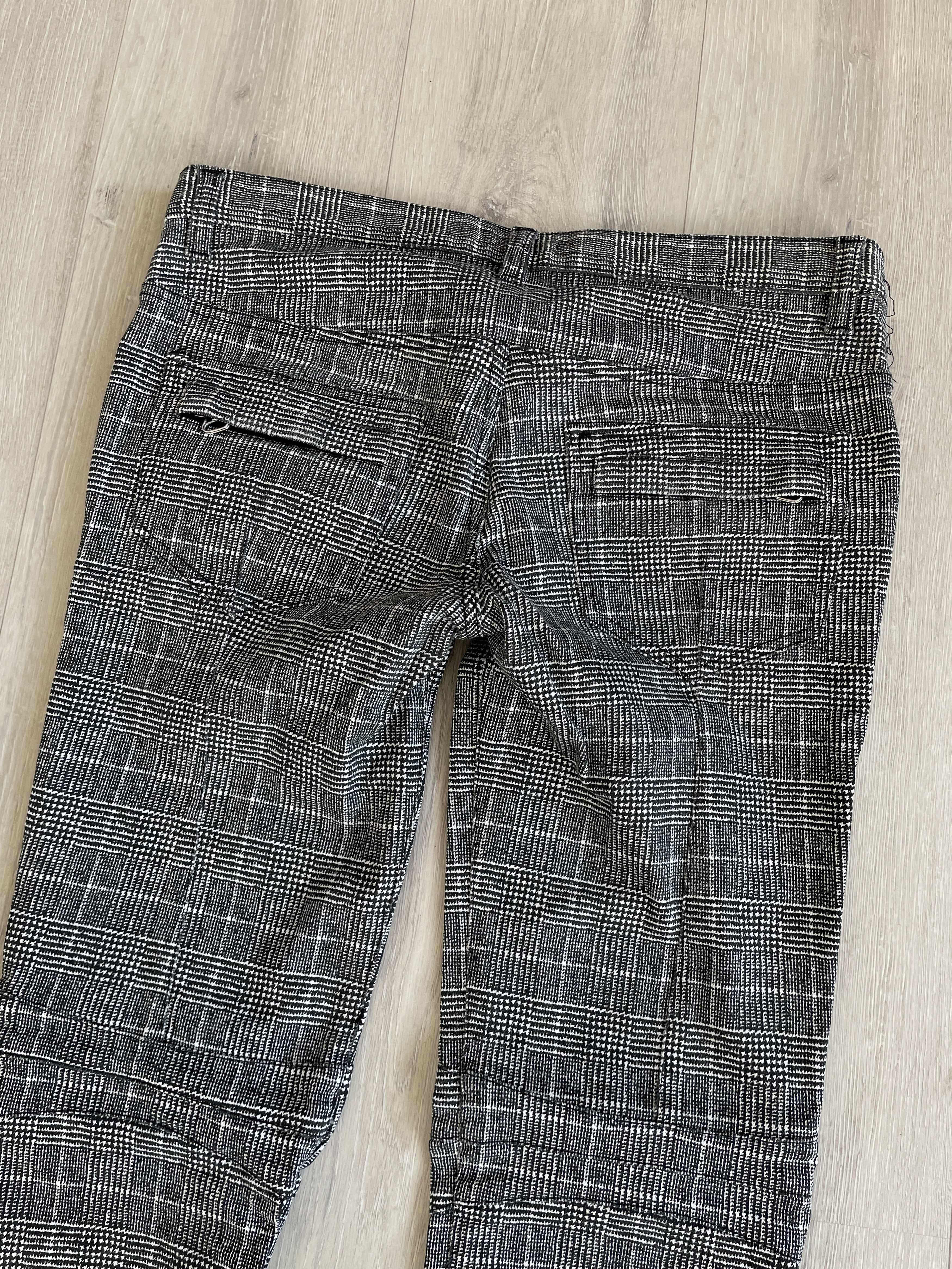 Balmain Balmain AW08 grey tartan biker jeans by Christophe Decarnin Size US 30 / EU 46 - 6 Thumbnail