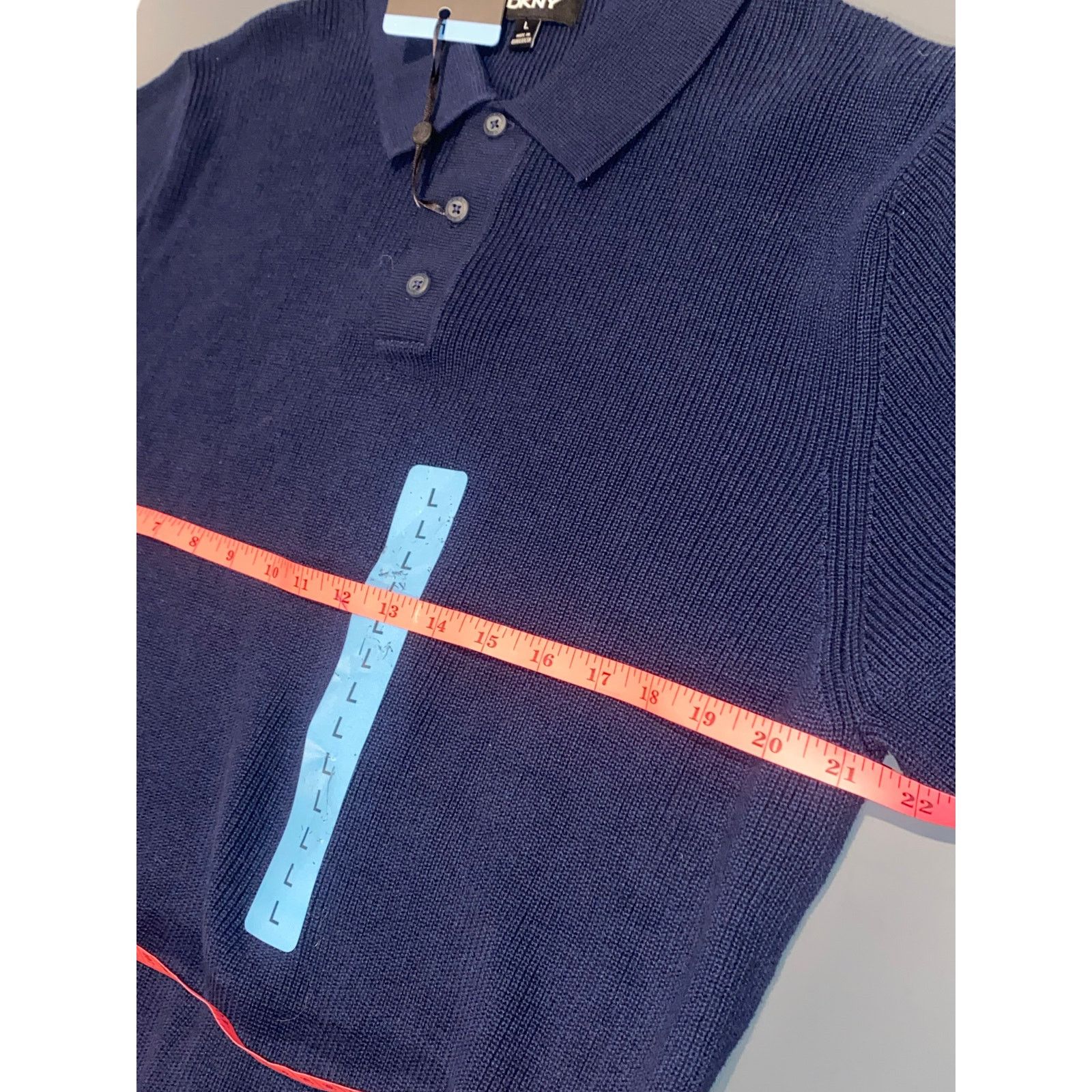 DKNY DKNY Men’s Sweater Polo Shirt Navy 100% Cotton Short Sleeve Size US L / EU 52-54 / 3 - 5 Thumbnail