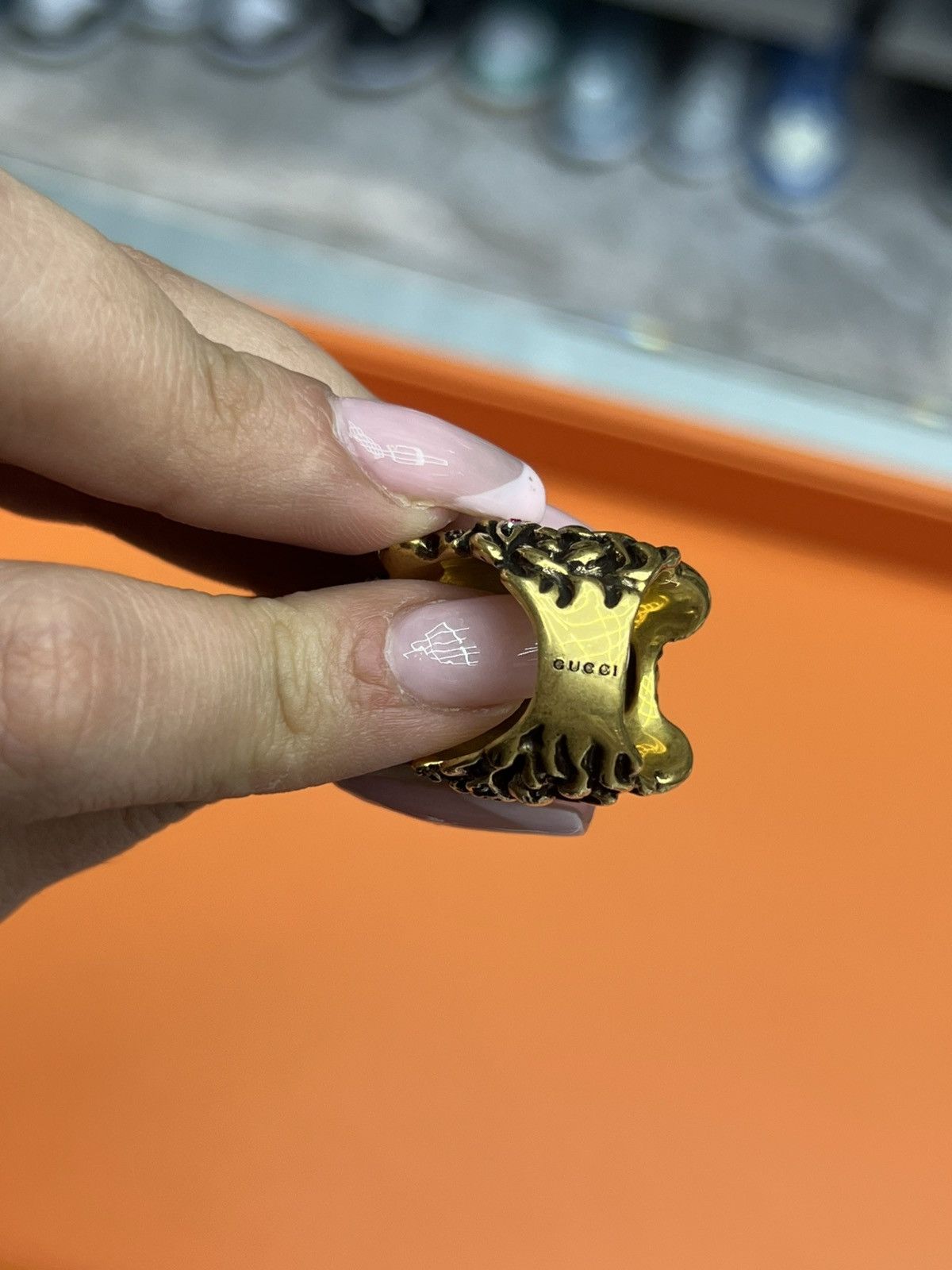 Gucci Gucci Crystal Lion Head Ring Size ONE SIZE - 10 Thumbnail