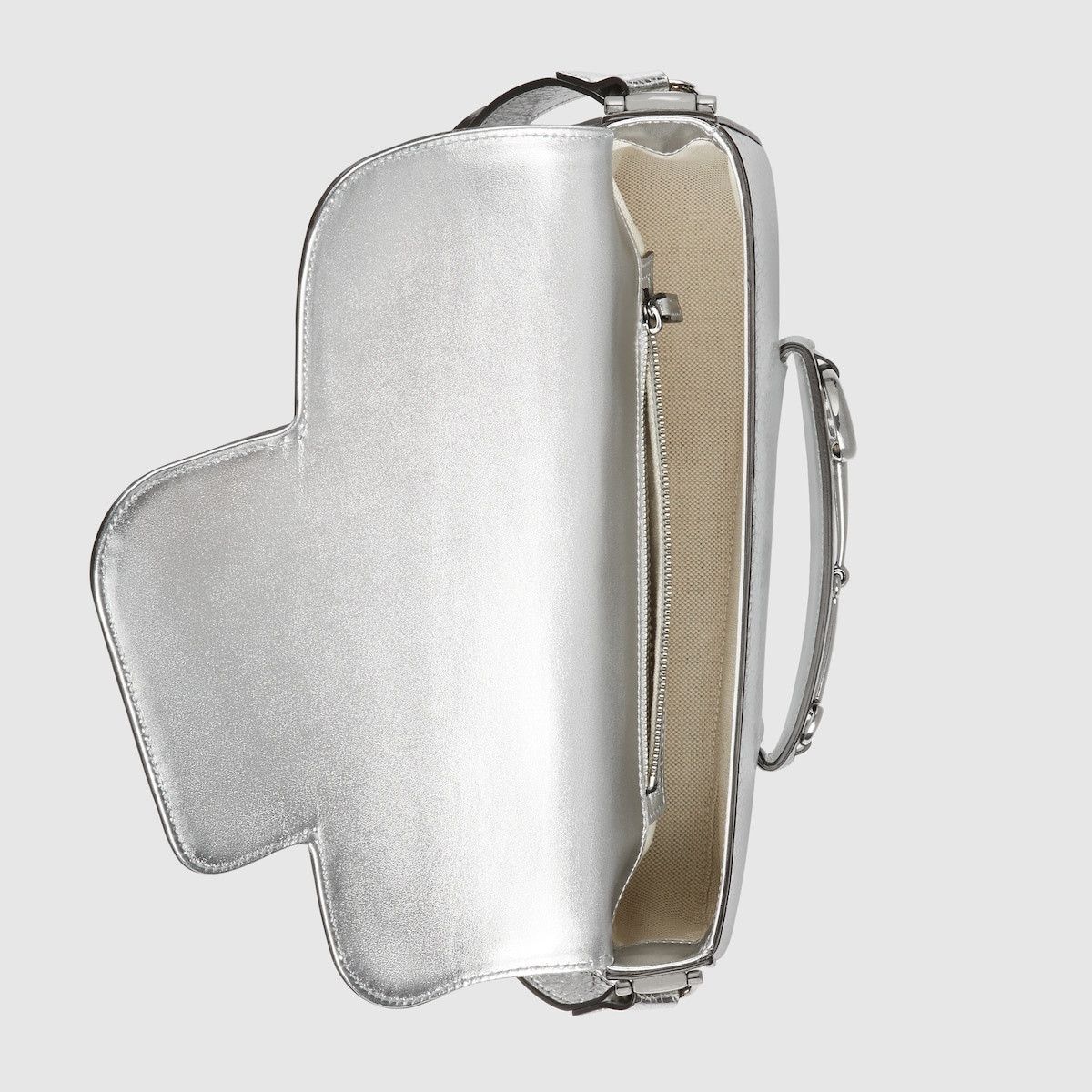Gucci o1s1wg110225 Size: OS/ Horsebit Small Shoulder bag in Silver Size ONE SIZE - 9 Thumbnail
