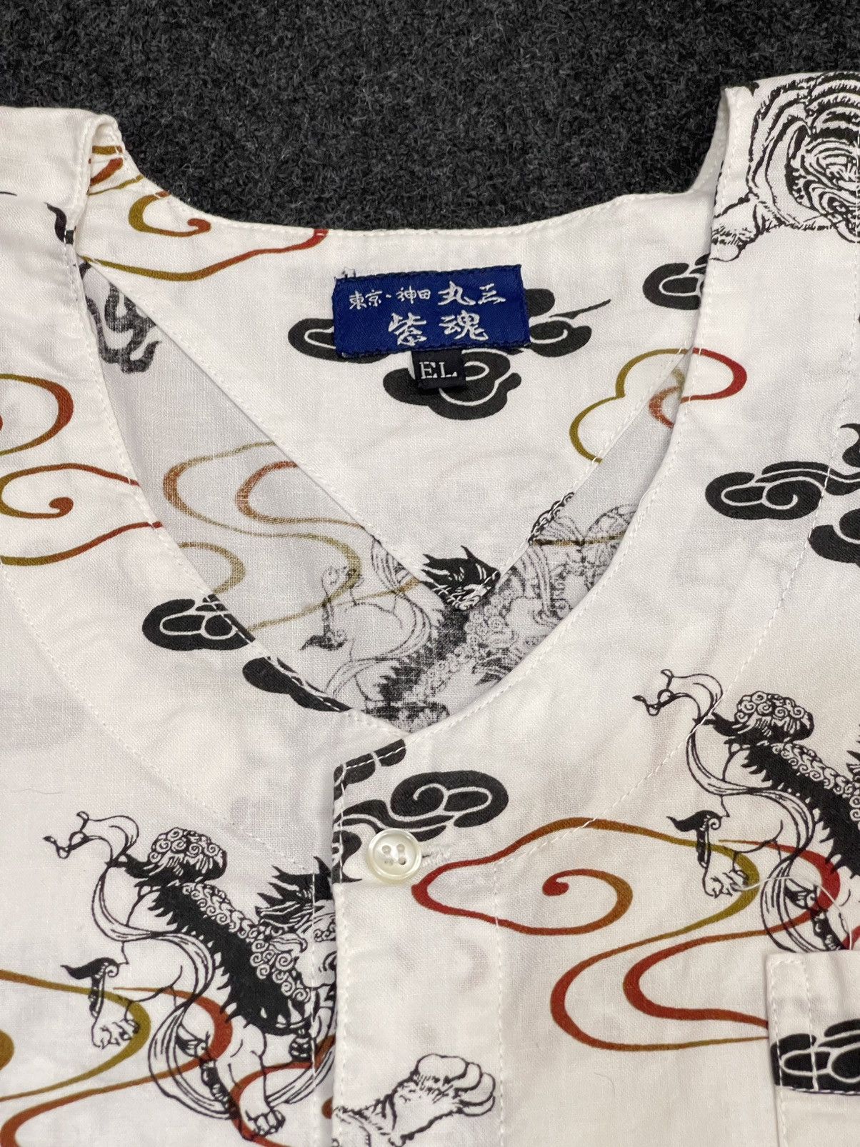 Japanese Brand Button-Up Shirt Tiger & Dragon Full Print Statement Shirt Size US XL / EU 56 / 4 - 6 Thumbnail