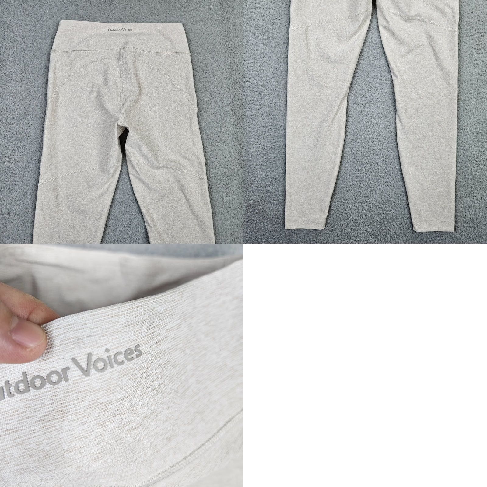 Outdoor Voices Outdoor Voices Women's Skinny Legging Yoga Activewear Pants Stripes Size S Ivory Size 28" / US 6 / IT 42 - 8 Thumbnail
