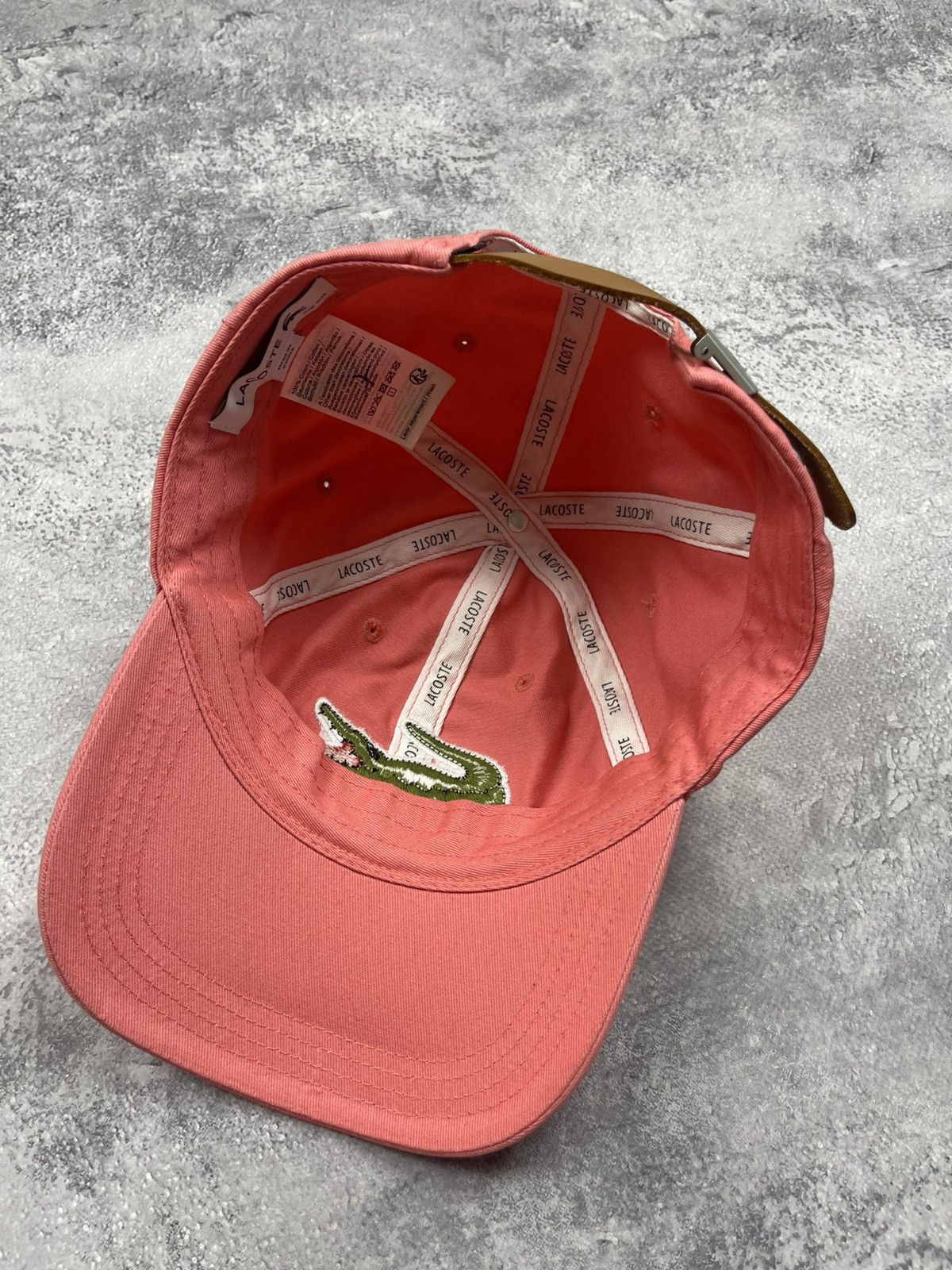 Lacoste Lacoste Pink Big Logo Crocodile Cap Hat Size ONE SIZE - 8 Thumbnail