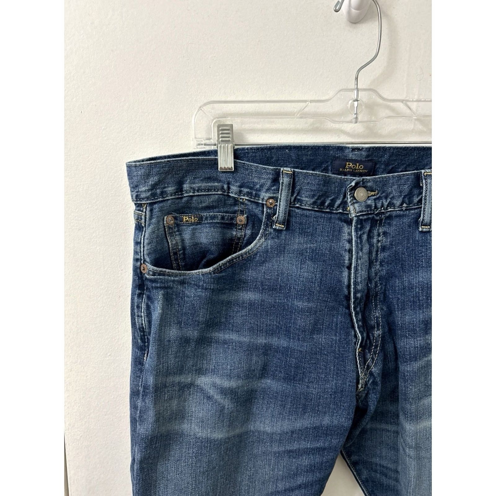Polo Ralph Lauren Polo Ralph Lauren Sullivan Slim Jeans Mens 36x30 Light Wash Denim Zip Pocket Logo Straight 5-Pocket Style Size US M / EU 48-50 / 2 - 4 Thumbnail