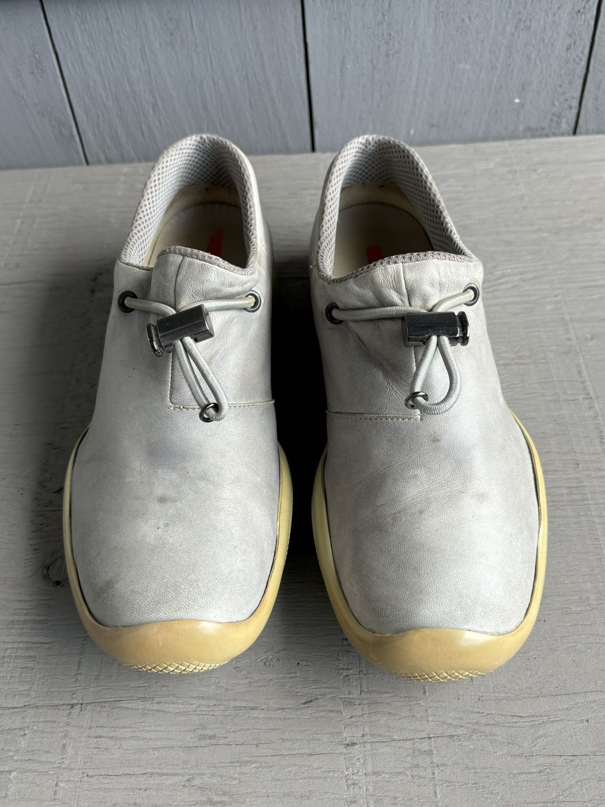 Prada × Vintage 2000s Prada Linea Rossa Slip On Sneakers Womens Y2K Mules Size US 7 / IT 37 - 6 Thumbnail