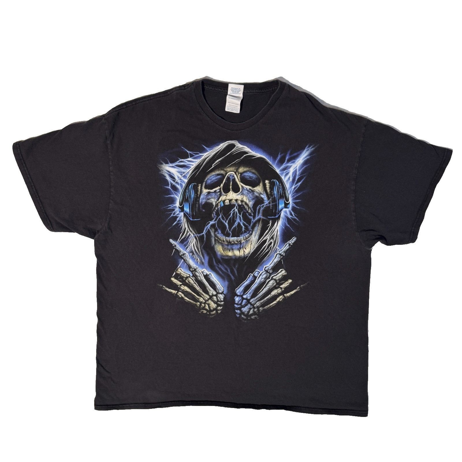 Gildan Y2K Skeleton Grim Reaper Punk Rock Lightning Rock & Roll Tsh Size US XXL / EU 58 / 5 - 1 Thumbnail