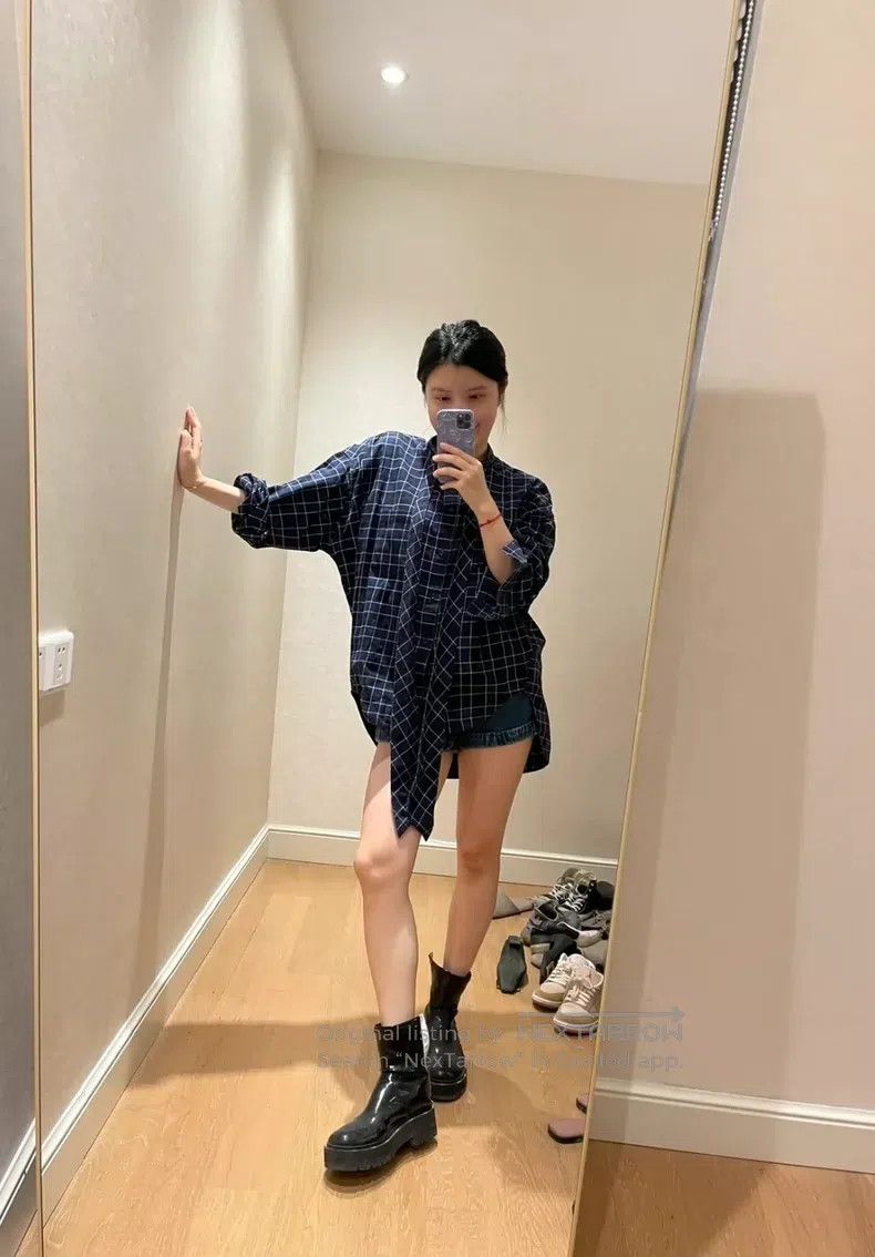 Balenciaga Balenciaga Back Logo Checkered Shirt, Classic Style Size 4XL / US 24-26 - 9 Thumbnail