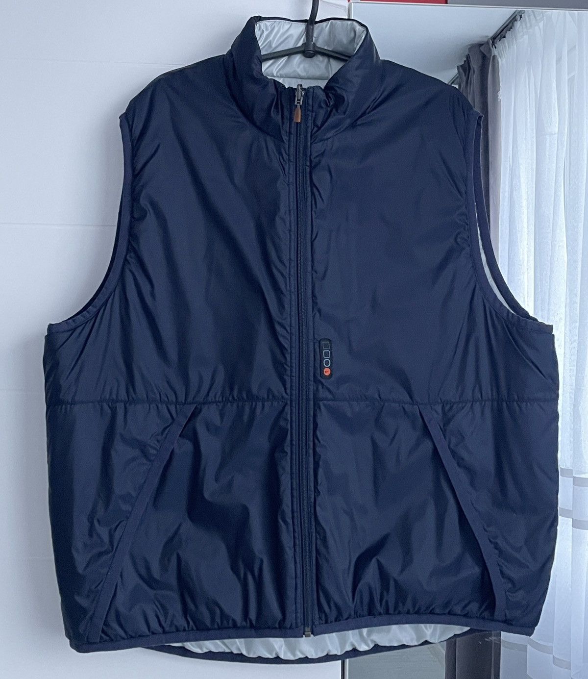 Nike Vintage Nike 90’s Nylon Vest Two-Sided Silver Navy Blue Size US XL / EU 56 / 4 - 2 Thumbnail
