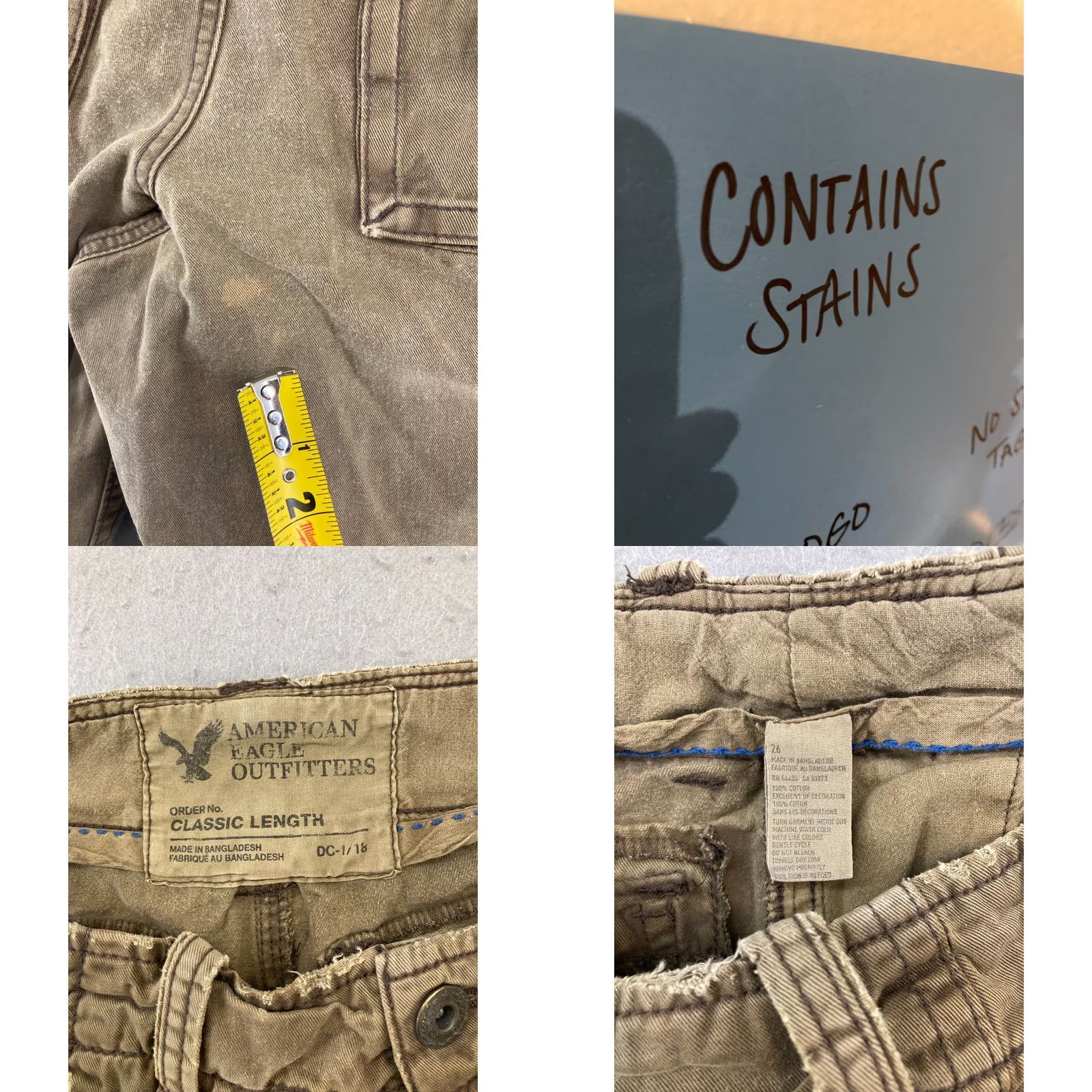 American Eagle Outfitters VINTAGE American Eagle Outfitters Cargo Shorts Mens 26 Army Green Canvas Cotton 9 In Inseam Cargo Pocket Flat Front Zip Button Logo 26 Regular Mens Size US 26 / EU 42 - 8 Thumbnail