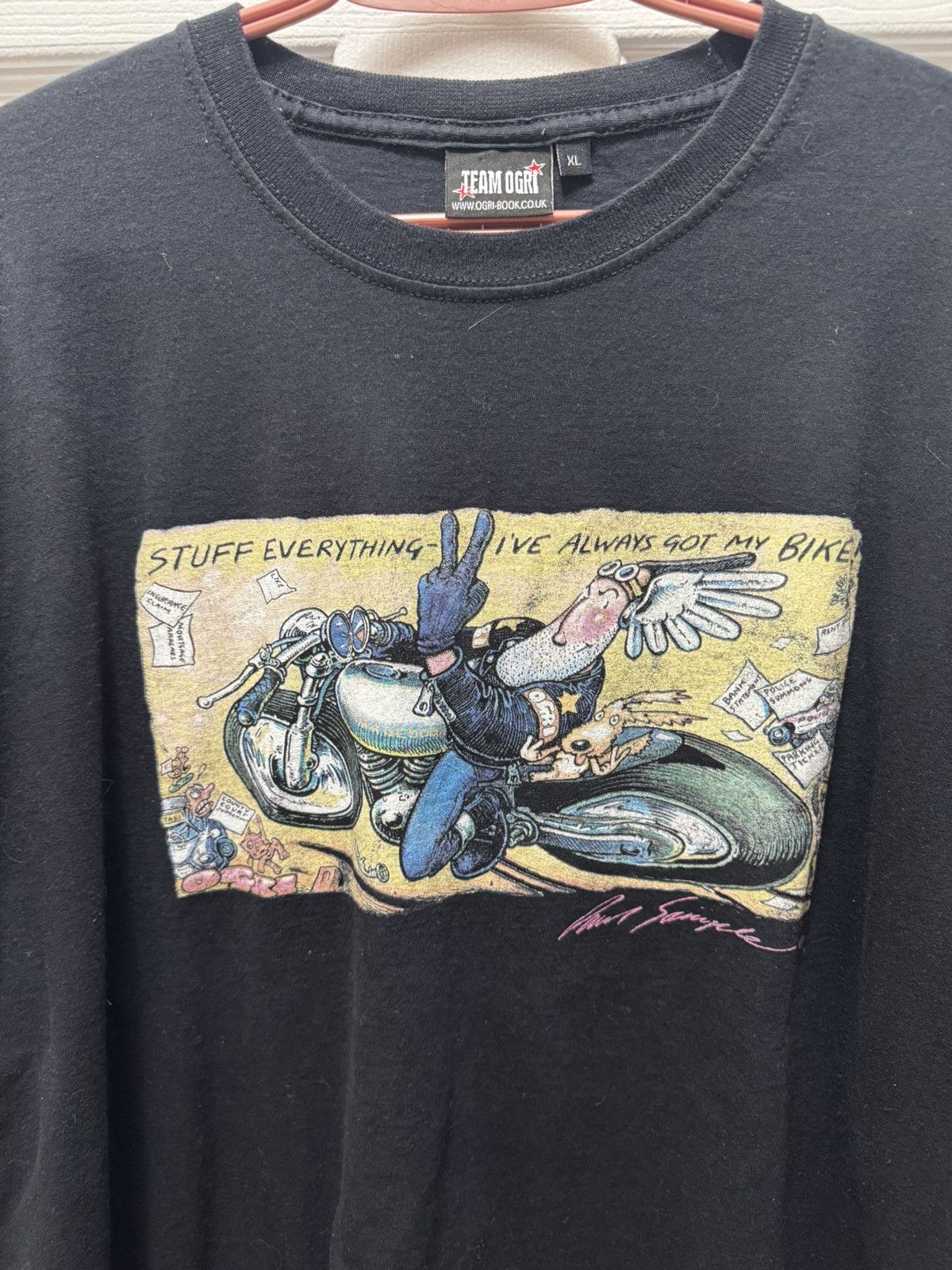 Vintage Team Ogri Biker Bike Comic Vintage Long Sleeve Black XL Size US XL / EU 56 / 4 - 2 Thumbnail