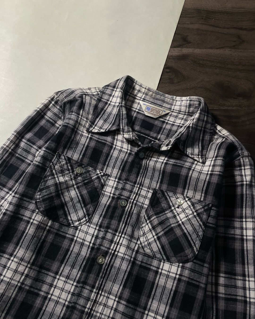 FiveBrother FLANNEL SHIRT DOUBLE POCKET FIVE BROTHER SIZE fit S Size US S / EU 44-46 / 1 - 4 Thumbnail