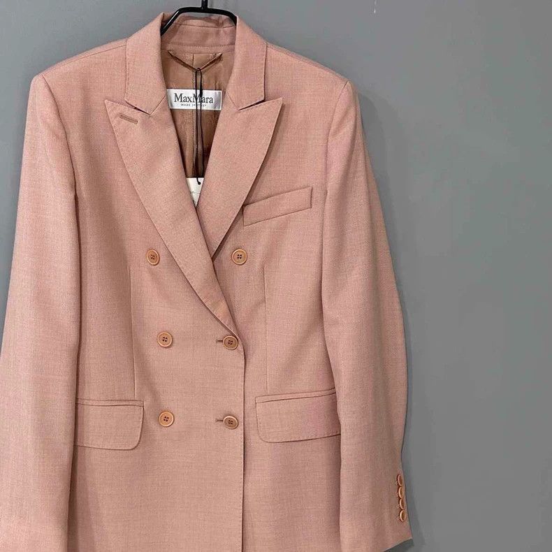 Max Mara MaxMara Pink Double-Breasted Blazer-2508 Size L / US 10 / IT 46 - 3 Thumbnail