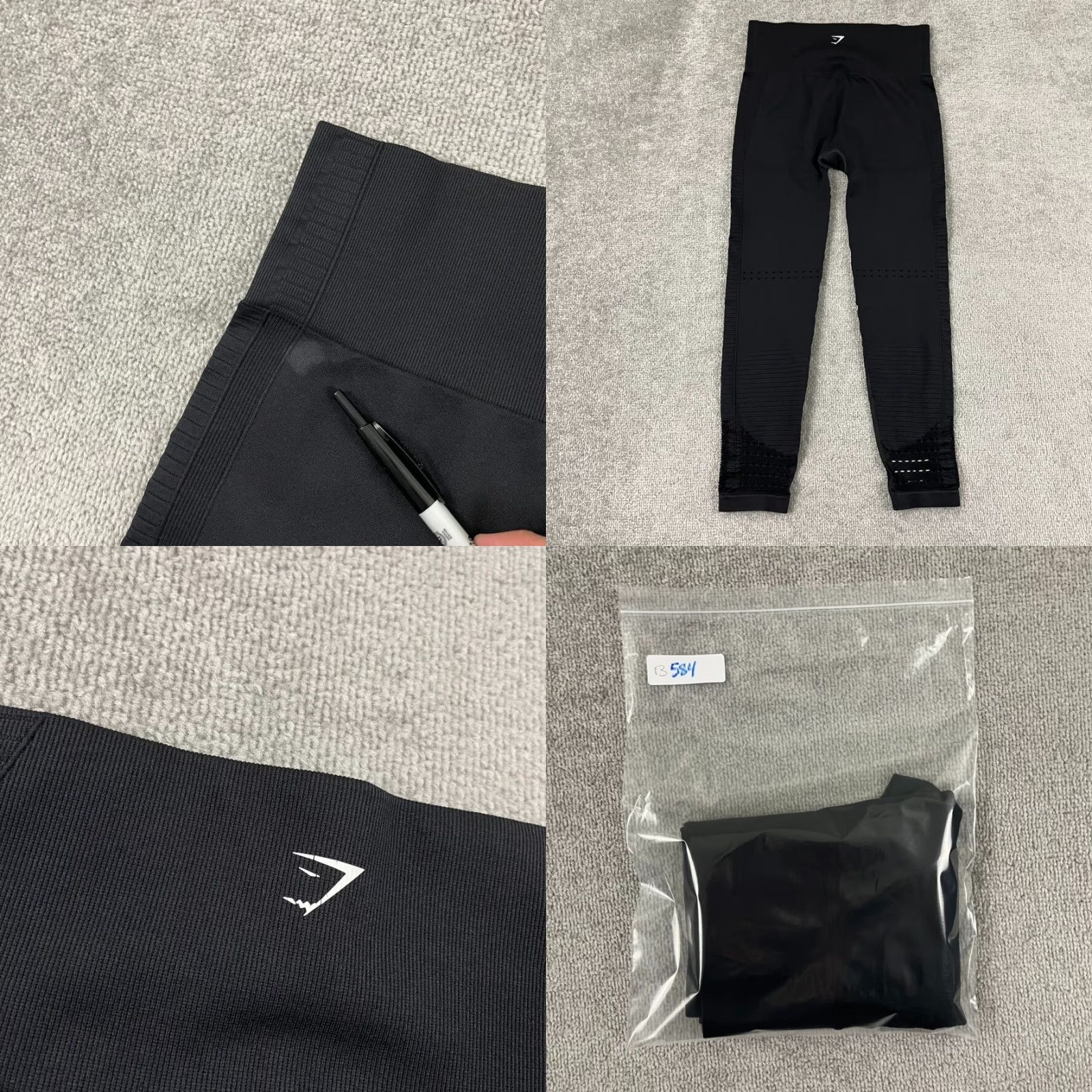 Gymshark VINTAGE Gymshark Energy Seamless Leggings Womens Large/25" Black Athletic Workout Gym Lifting Size 36" / US 14 / IT 50 - 8 Thumbnail
